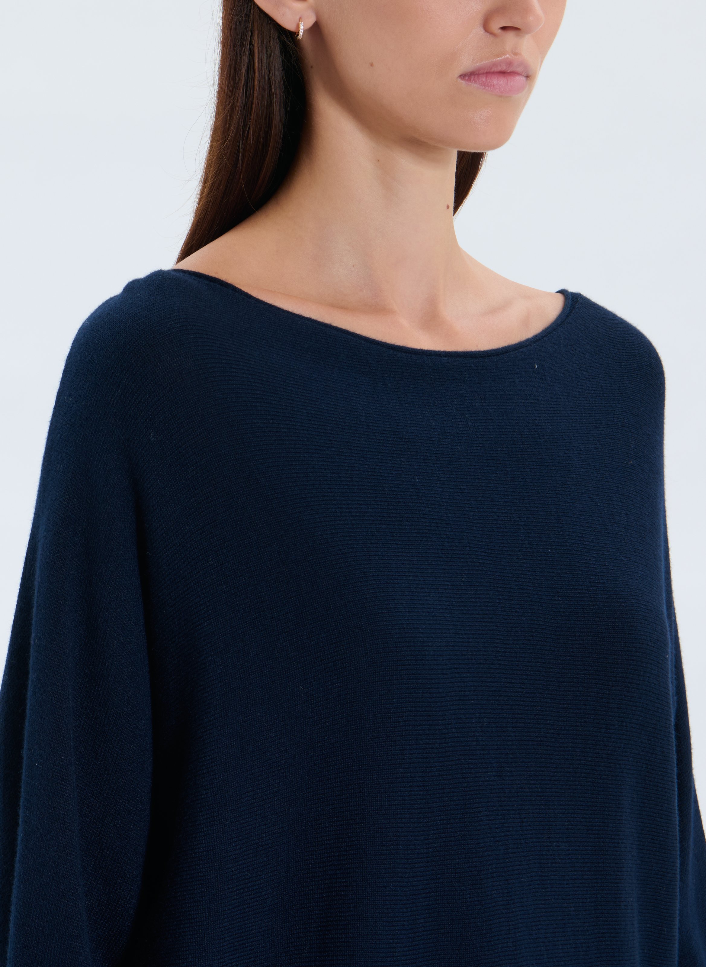 Pull ample à col bateau uni  ZAPA Bleu