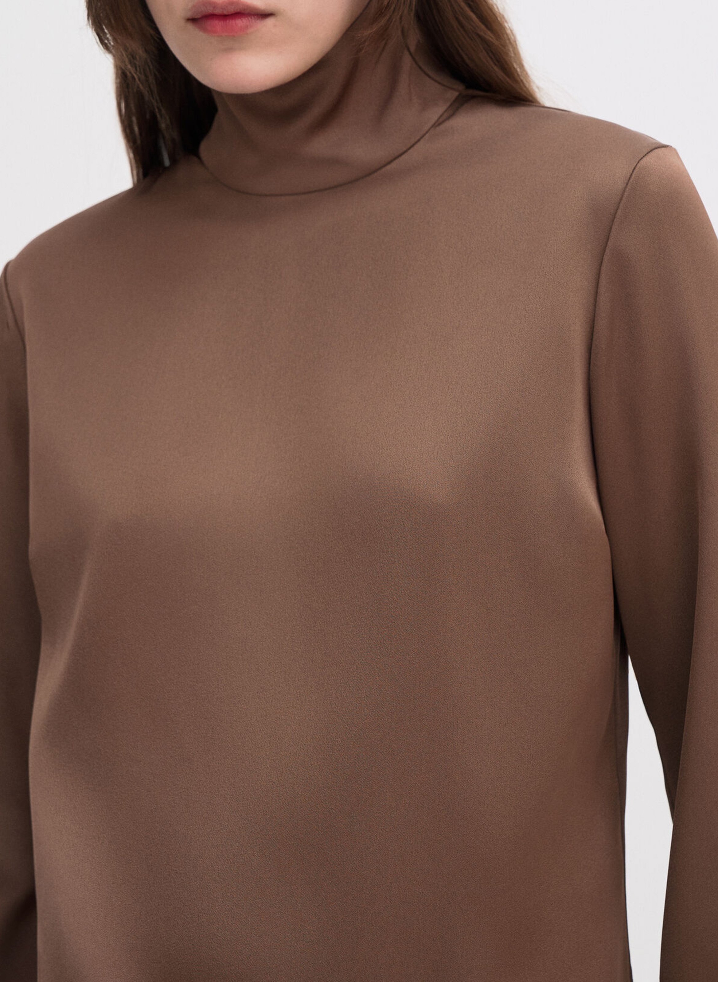 Satin high-neck top FILIPPA K Brown