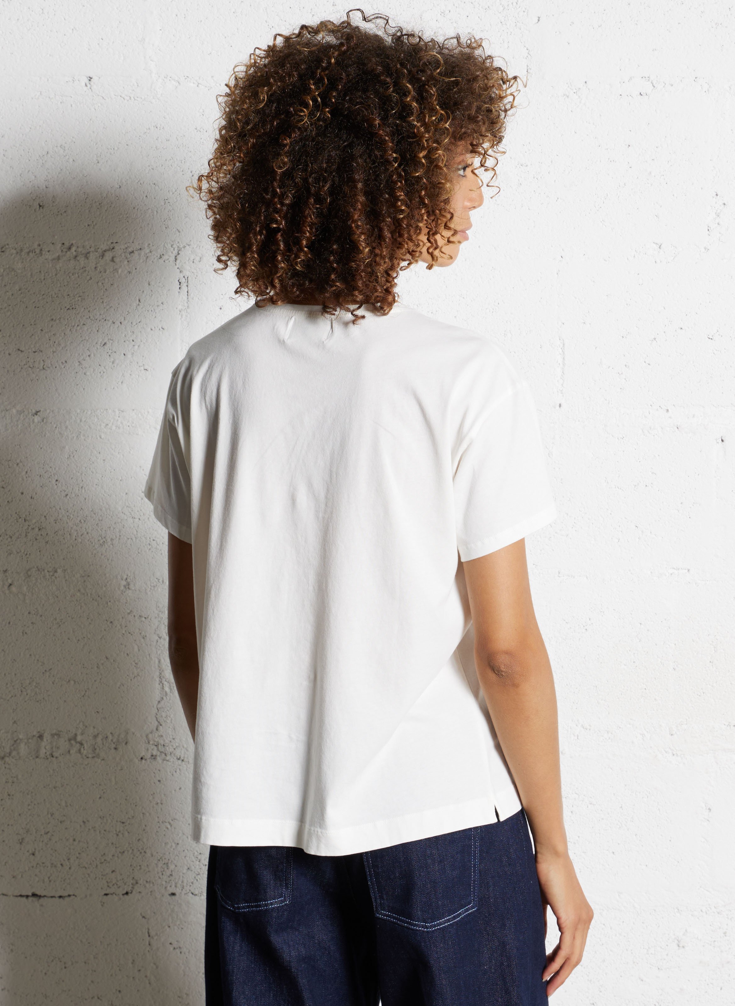 Tee-shirt col rond en coton DES PETITS HAUTS Beige