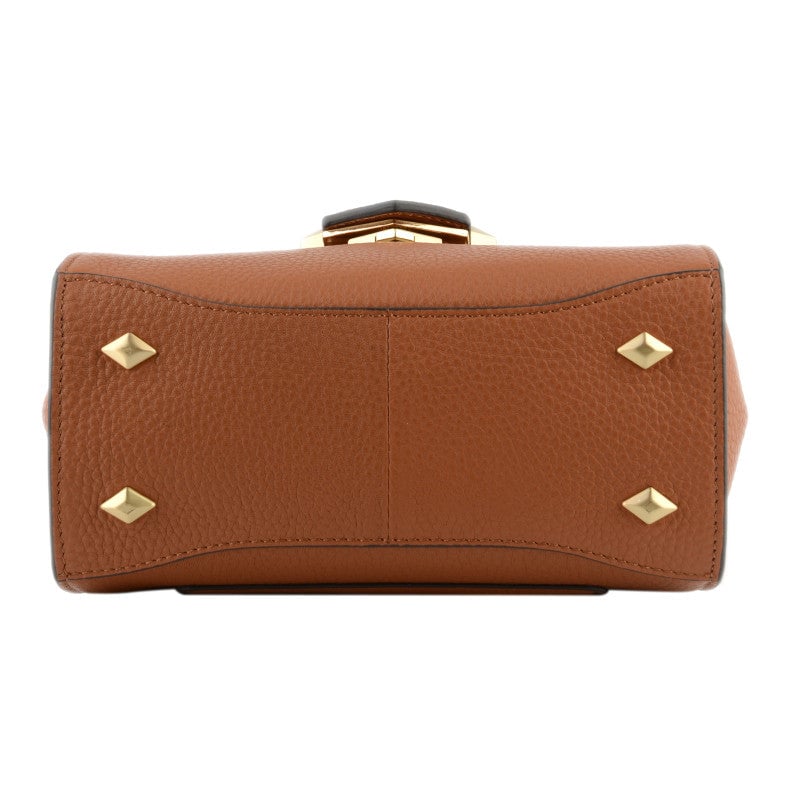 Handbag - grained calf leather POURCHET Brown