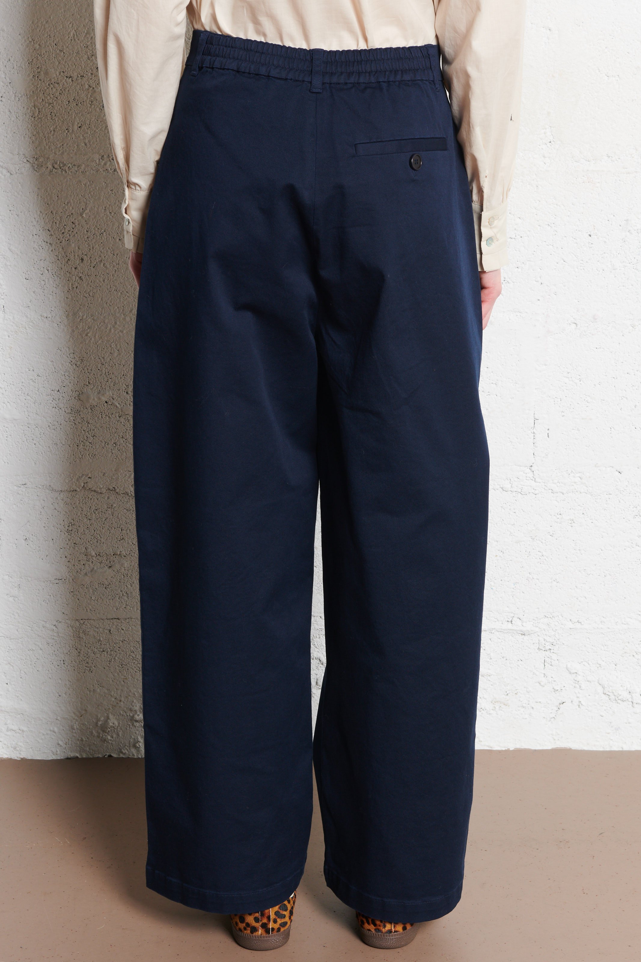 Chino van katoenmix RUE DE TOKYO Blauw