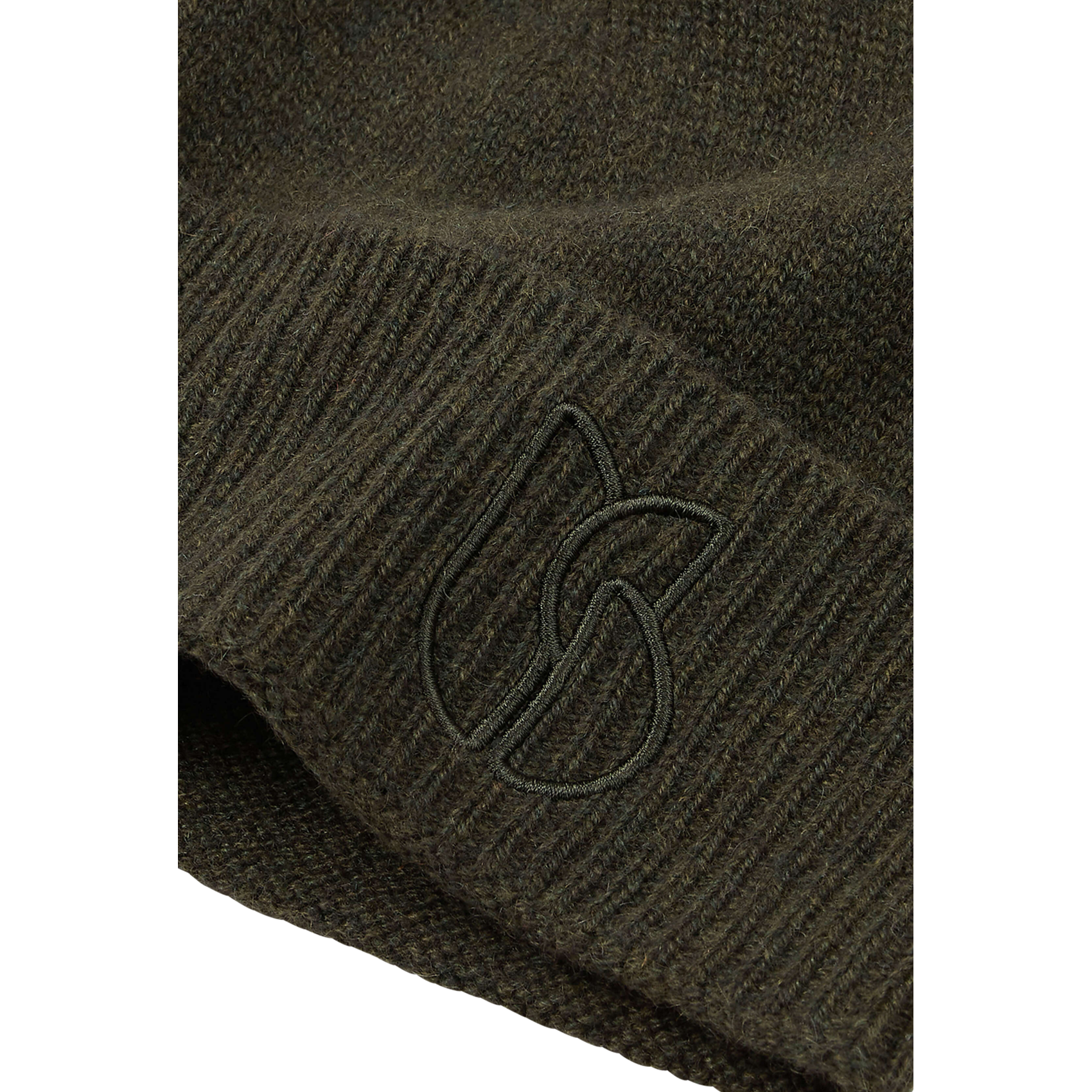 Cashmere logo embroidery beanie BA&SH Khaki