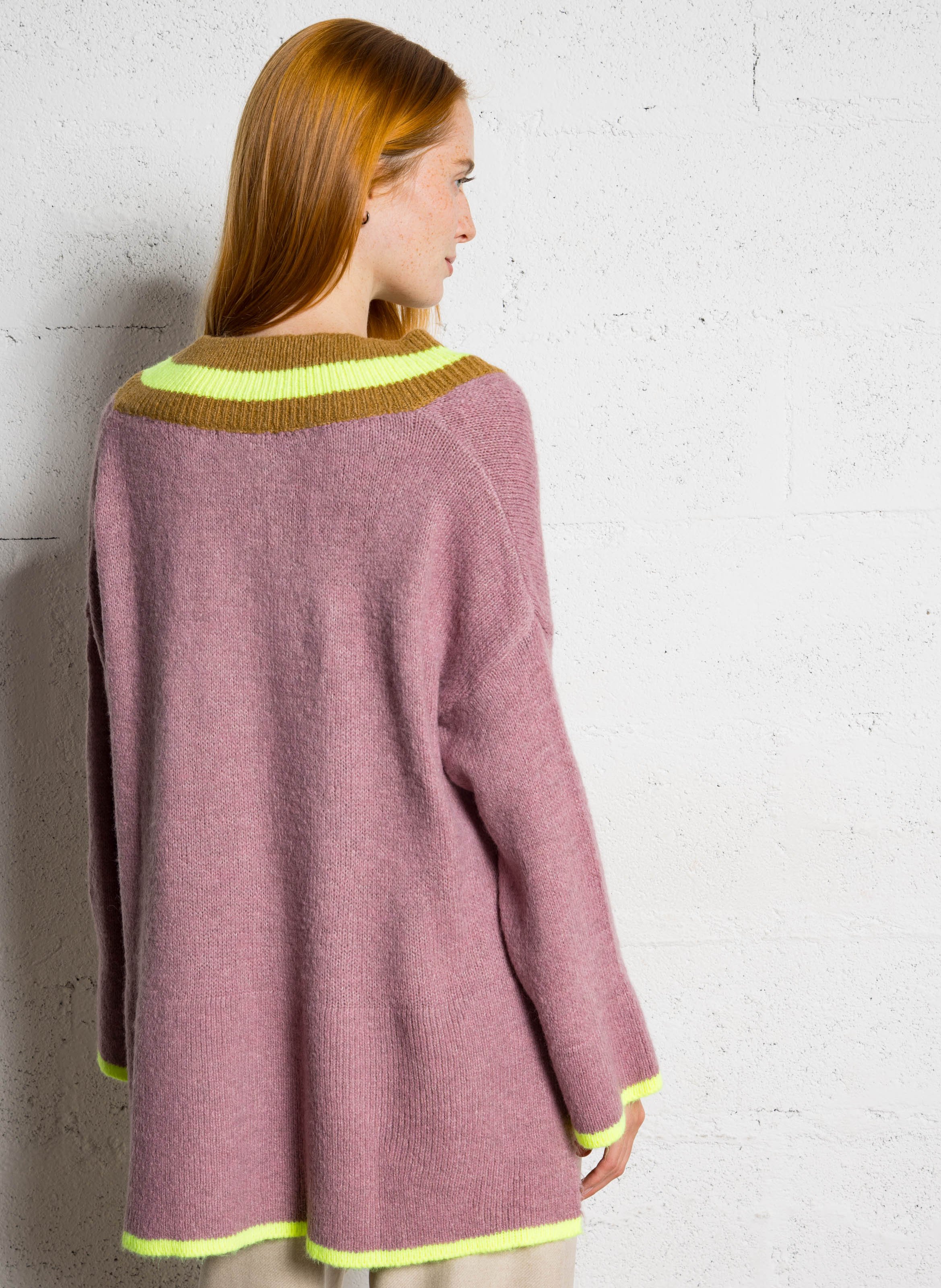 Pull oversize col V DR BLOOM Rose