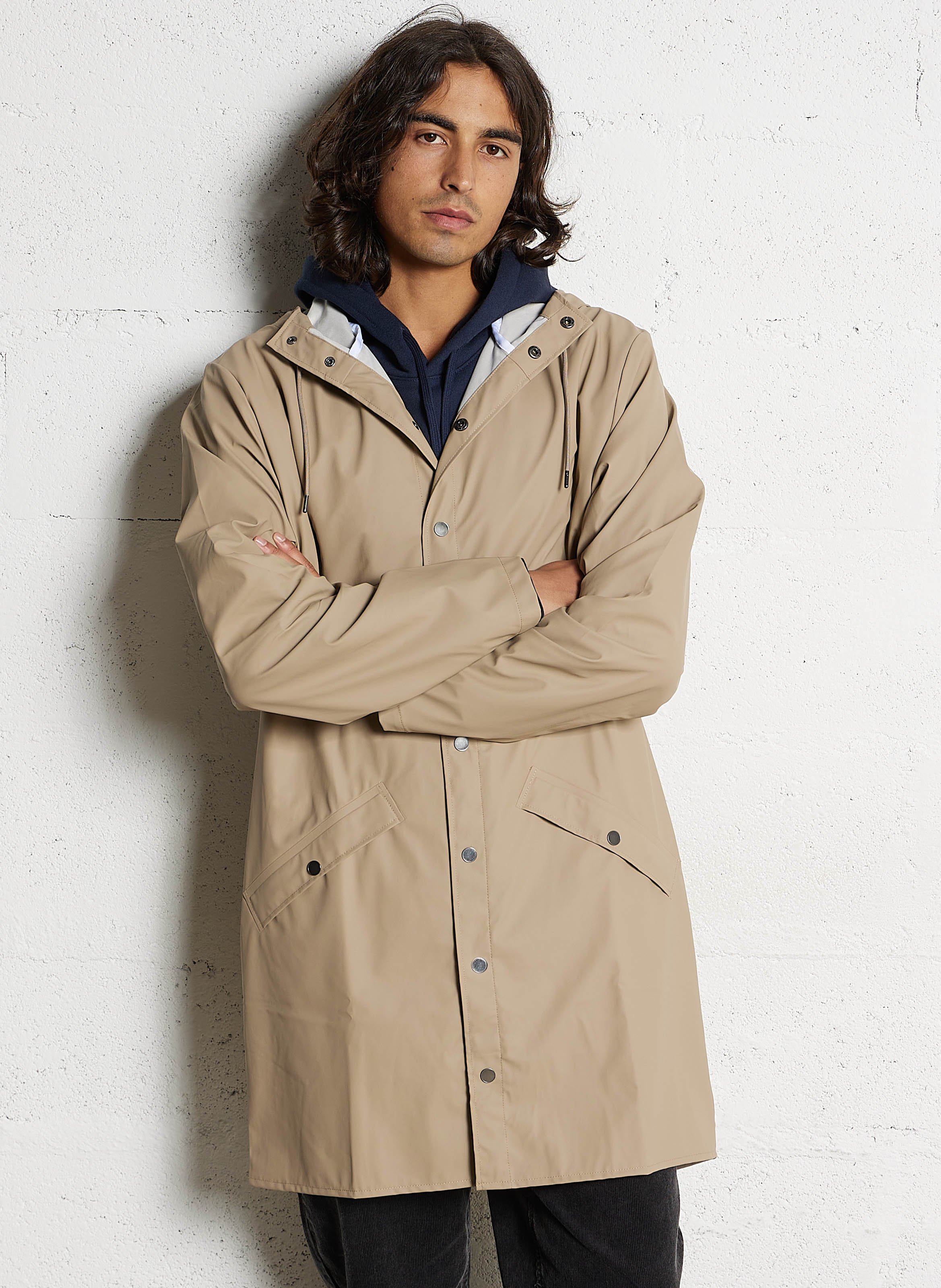 Coupe-vent imperméable à capuche RAINS Beige