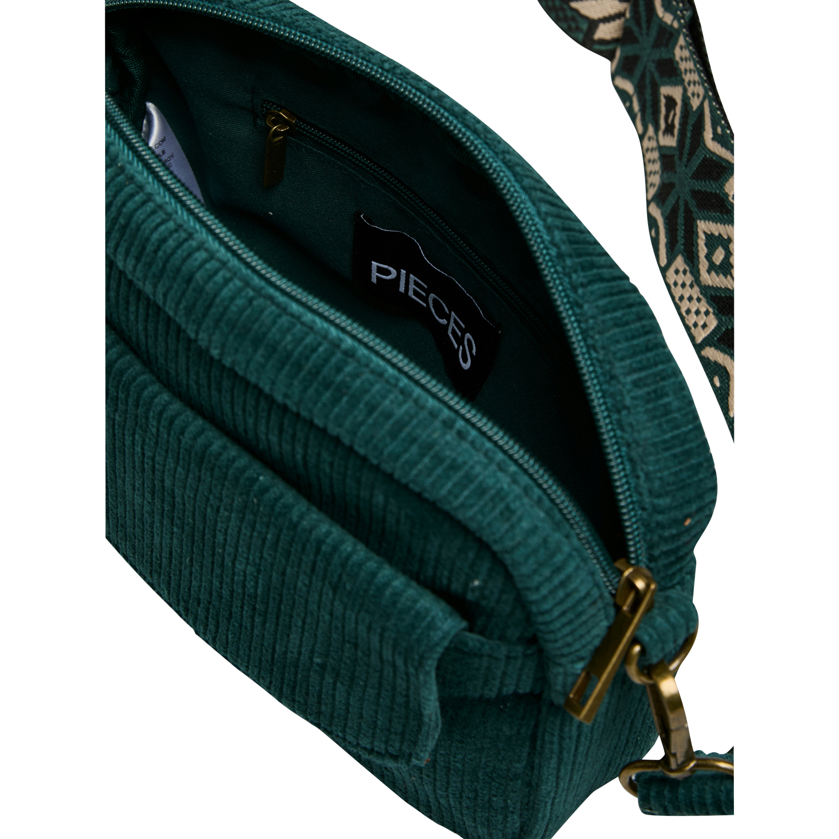 Cotton crossbody bag PIECES Green