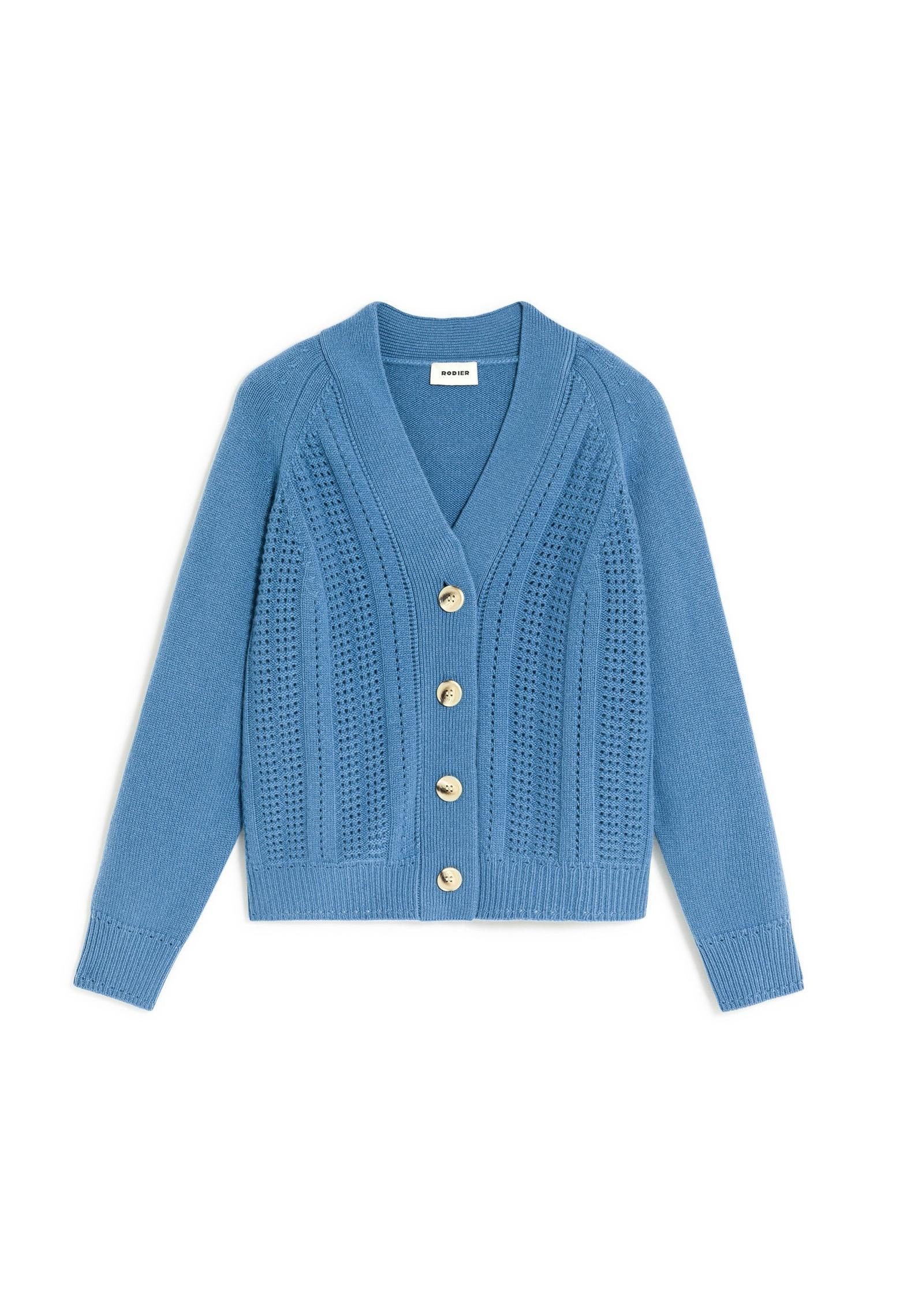 Cashmere openwork vest RODIER Blue