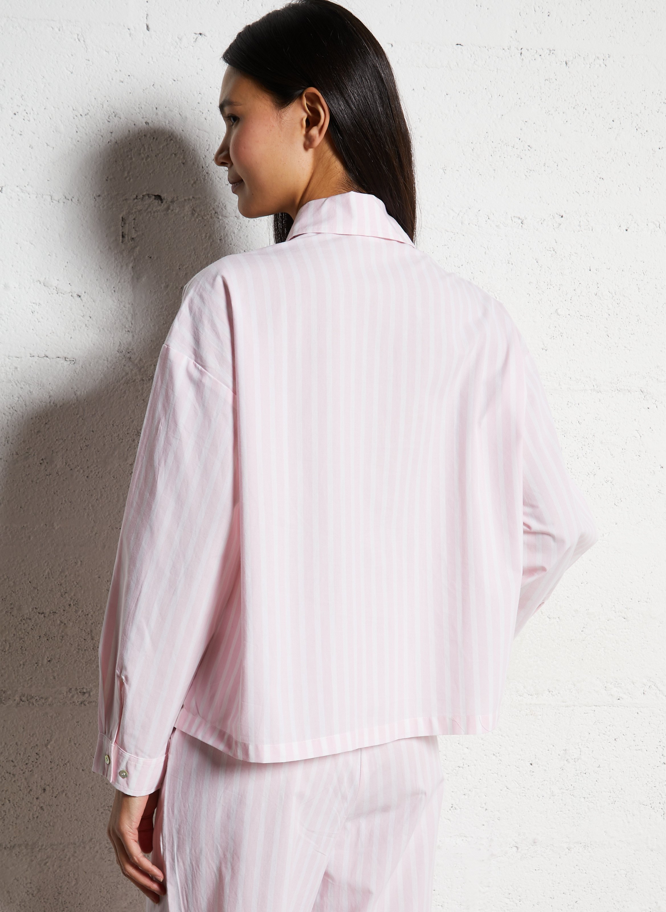 Chemise col classique en coton LA NOUVELLE Rose