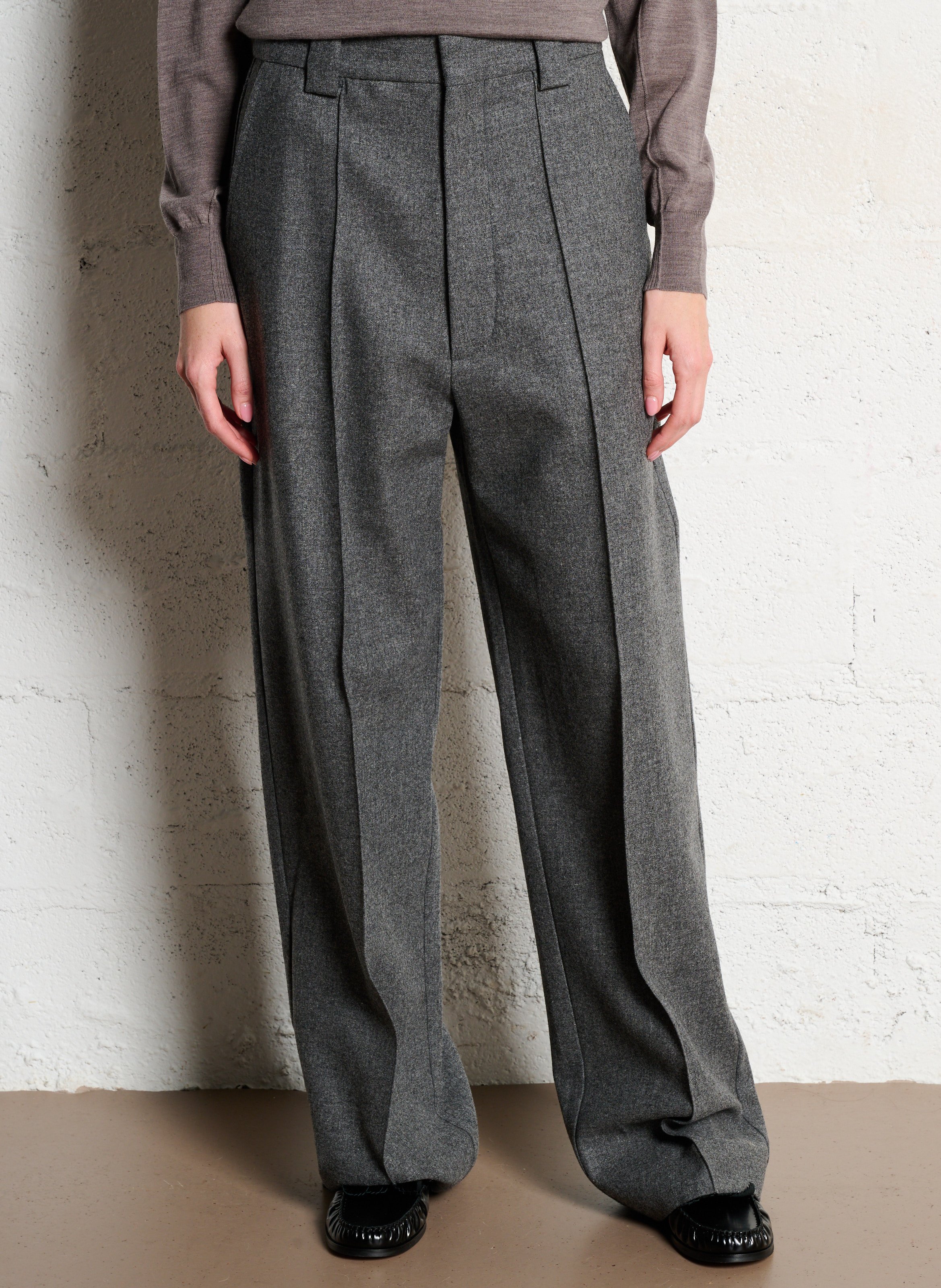 Weit geschnittene Wollhose LAURENCE BRAS Grau