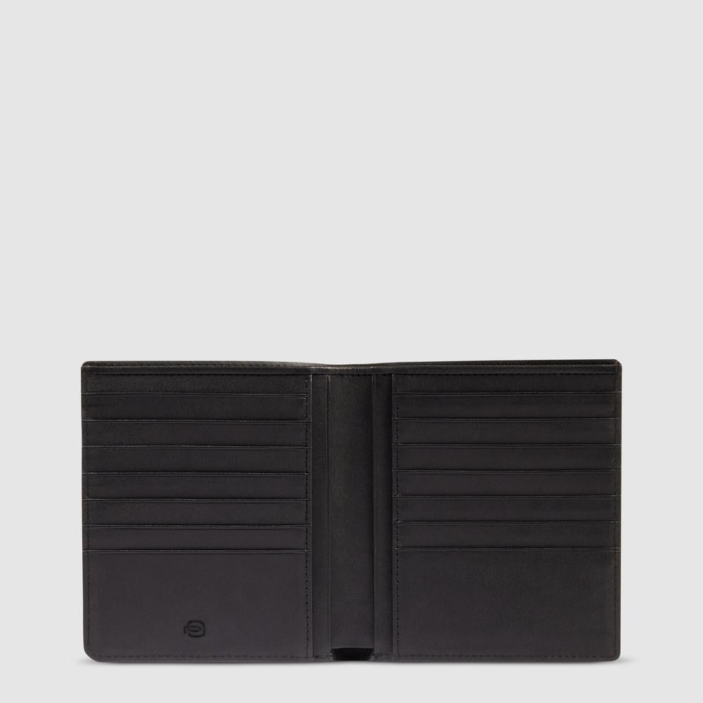 Leather passport holder with credit card slots and RFID protection PIQUADRO Black