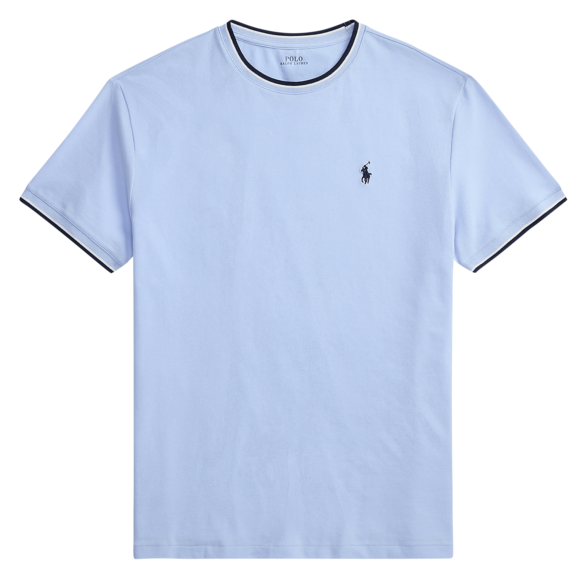 Camiseta de mezcla de algodón recta con cuello redondo POLO RALPH LAUREN Azul