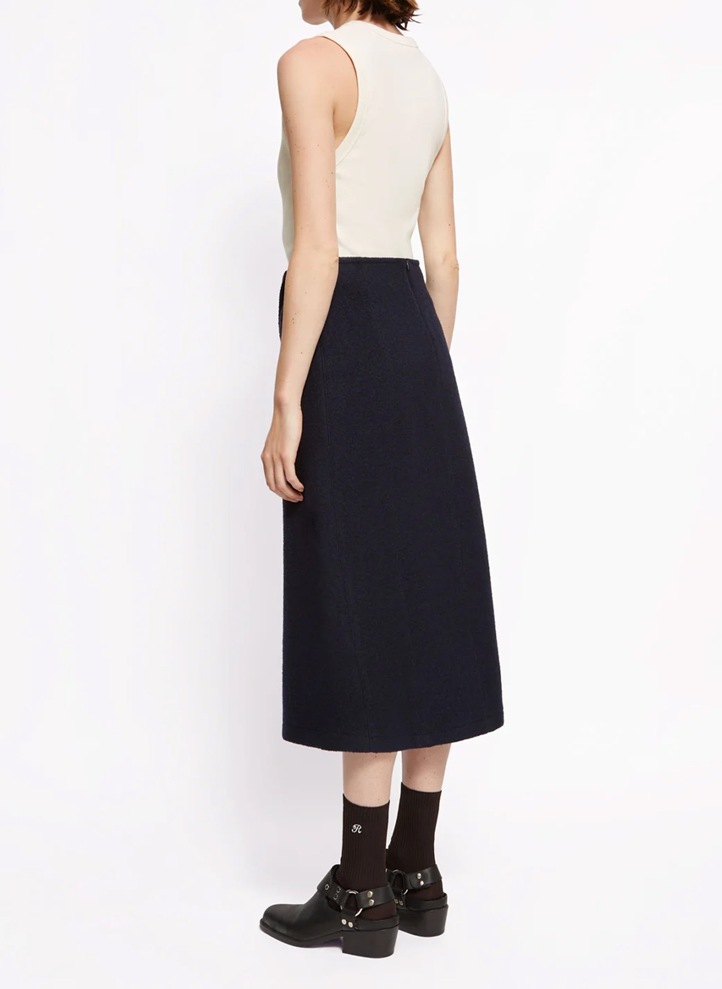 Débardeur côtelé en coton stretch  ROSEANNA Blanc