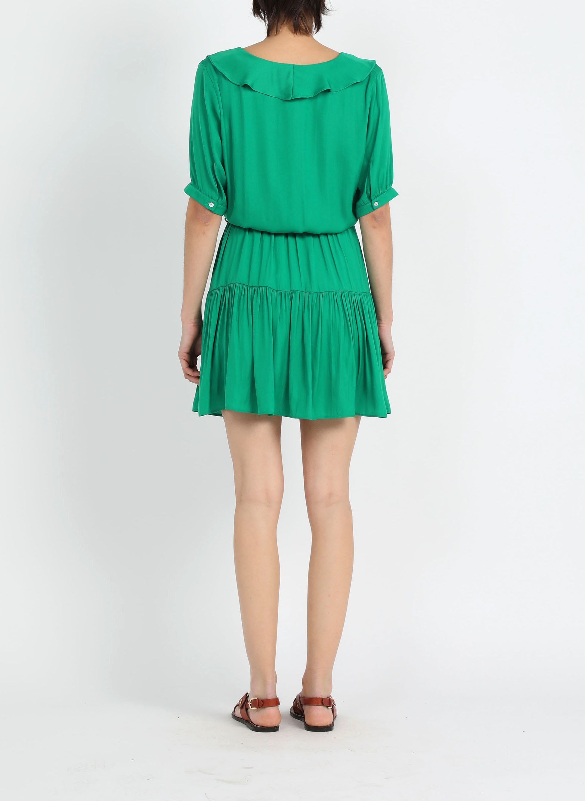 Fließendes Kurzkleid aus Viskose EMILE ET IDA Grun