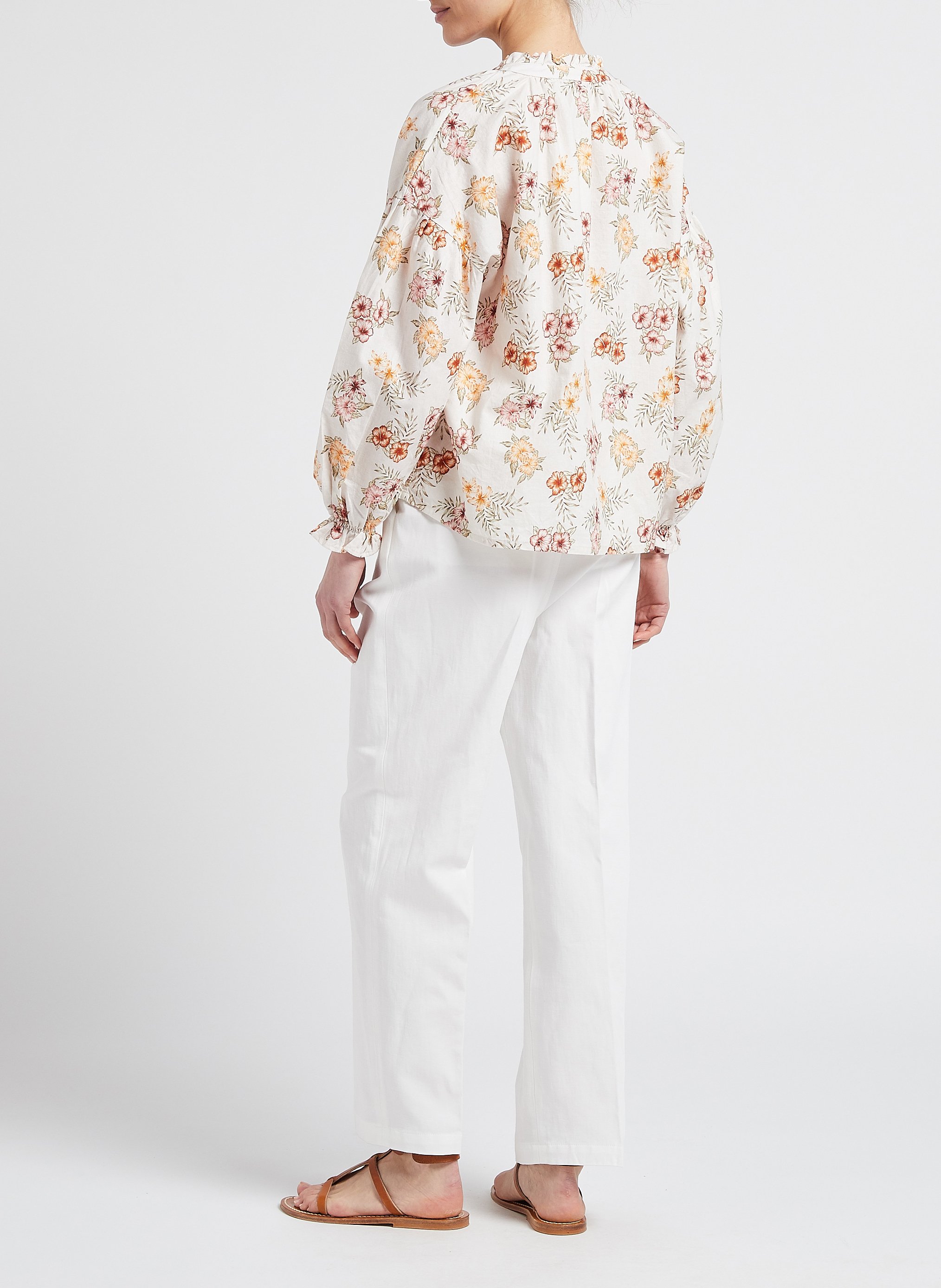 Straight-leg cotton-blend pants THE NEW SOCIETY White