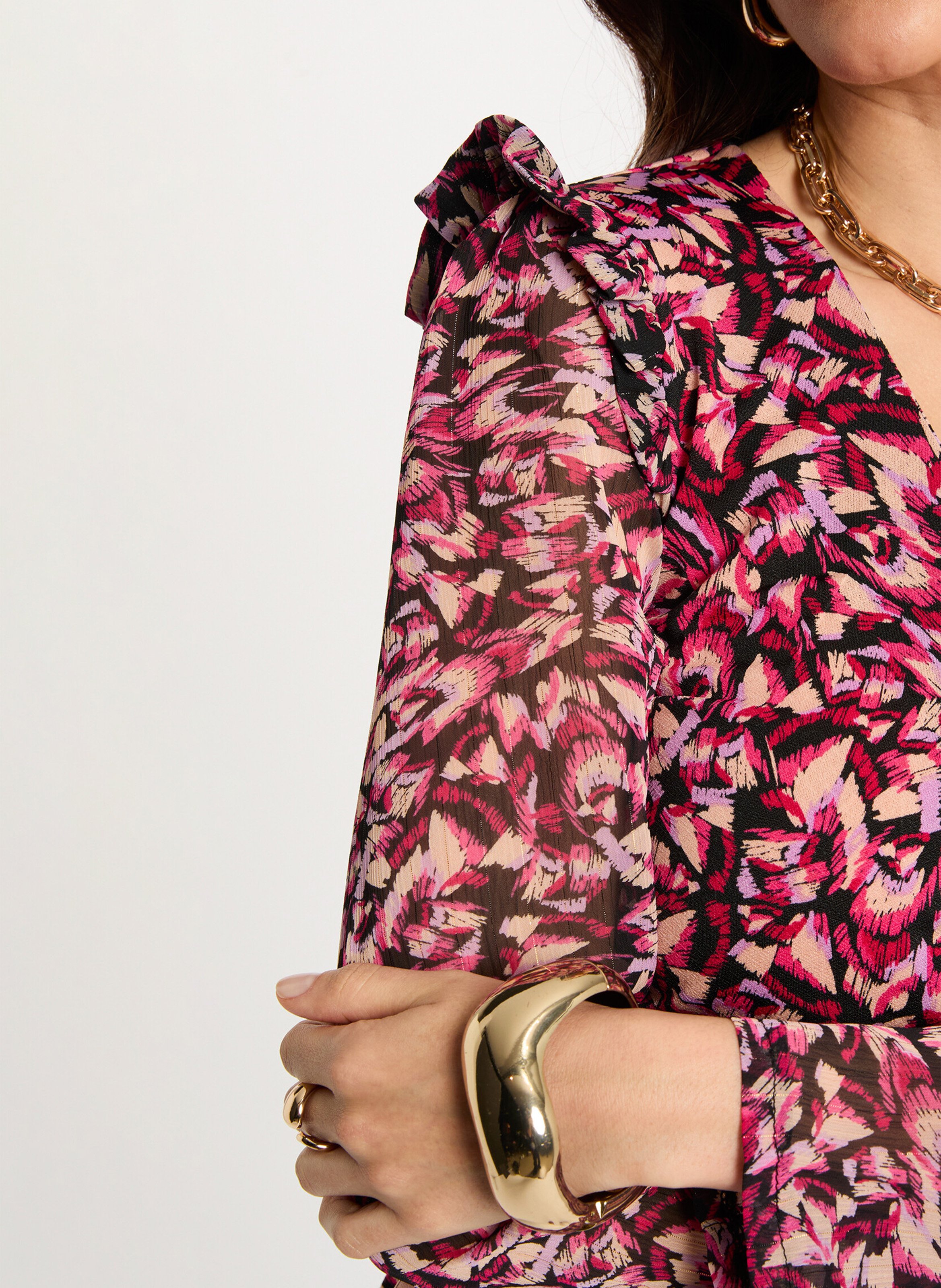 Top with Ruffled Waist and Print MORGAN Multicolored