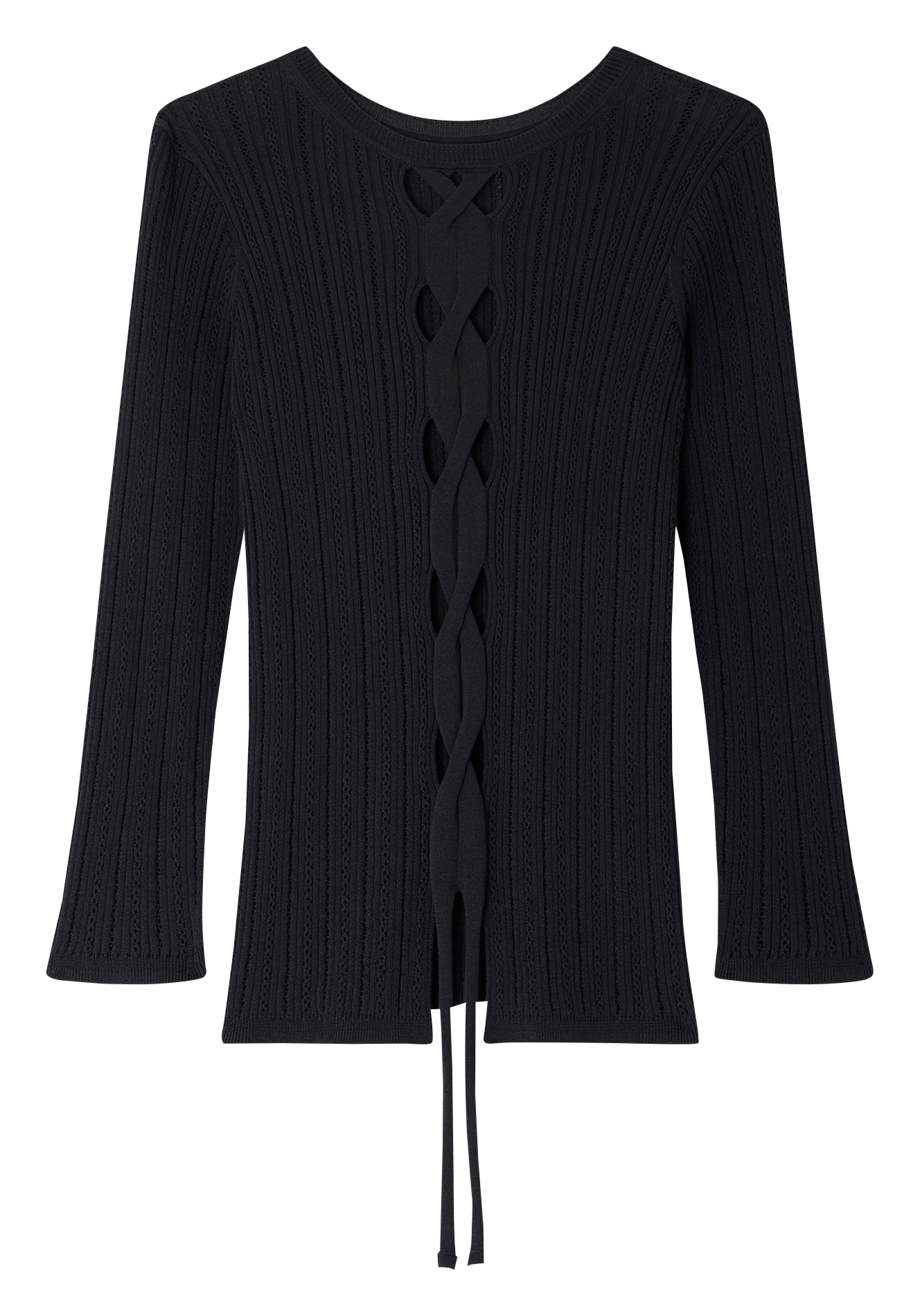 Pull manches 3/4 tricoté à découpes en coton SESSUN