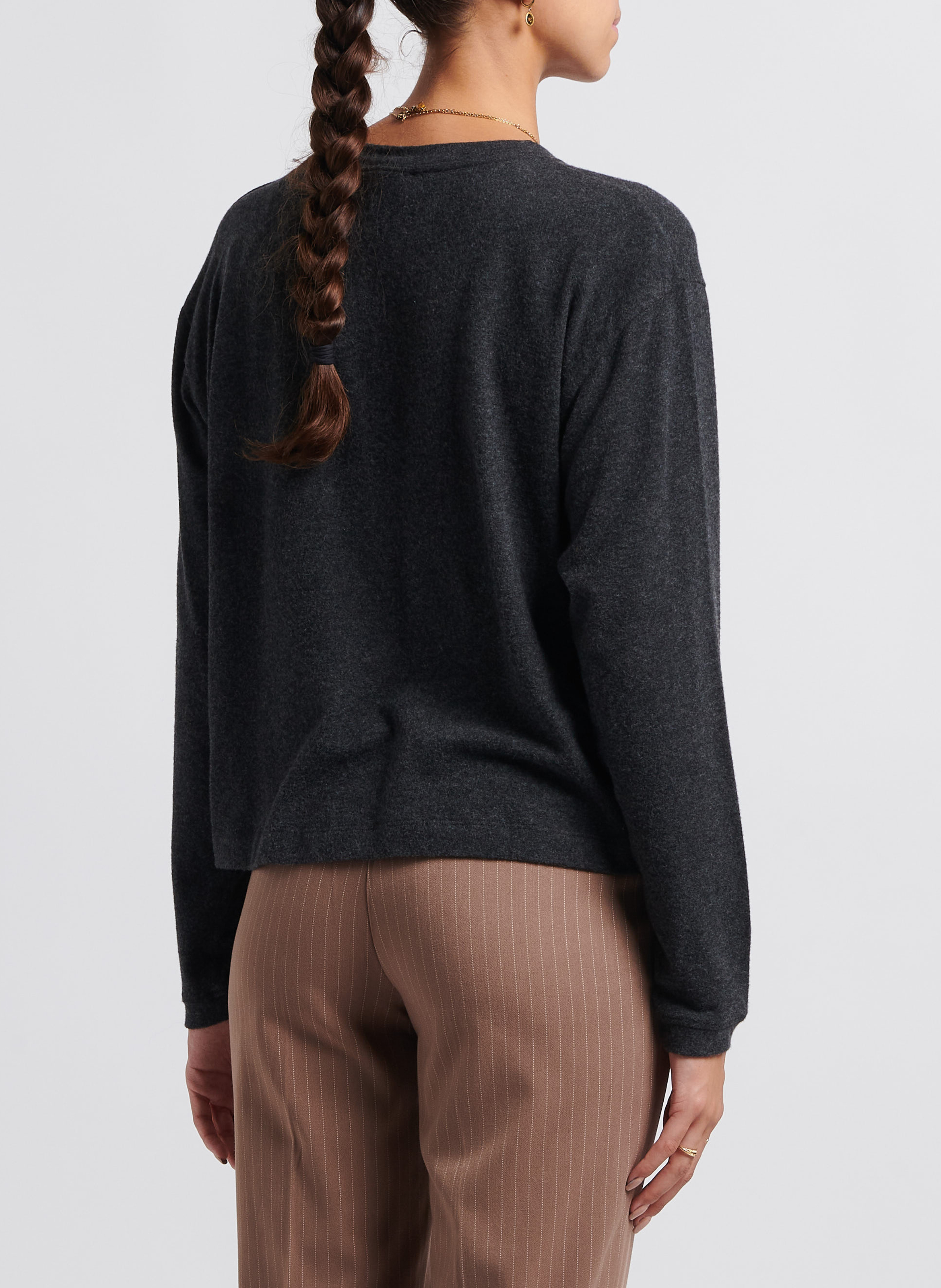 Pull col rond en coton mélangé AMERICAN VINTAGE Noir