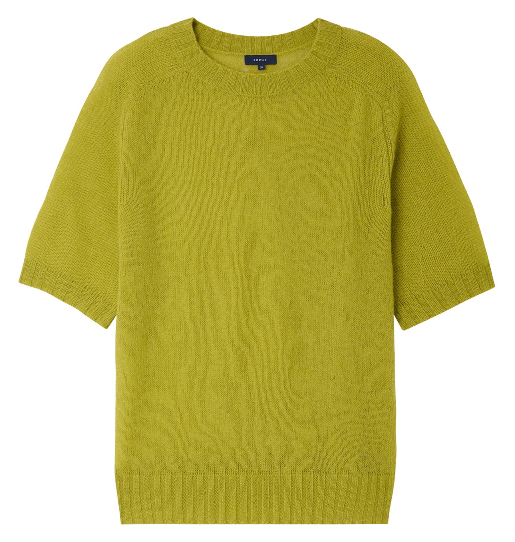 Gerade geschnittener Pullover aus Wollmix mit Rundhalsausschnitt SOEUR Grun