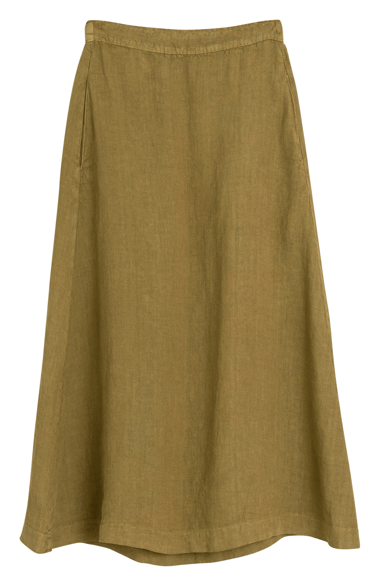 Weit geschnittener hoher Leinenrock INDI & COLD Khaki