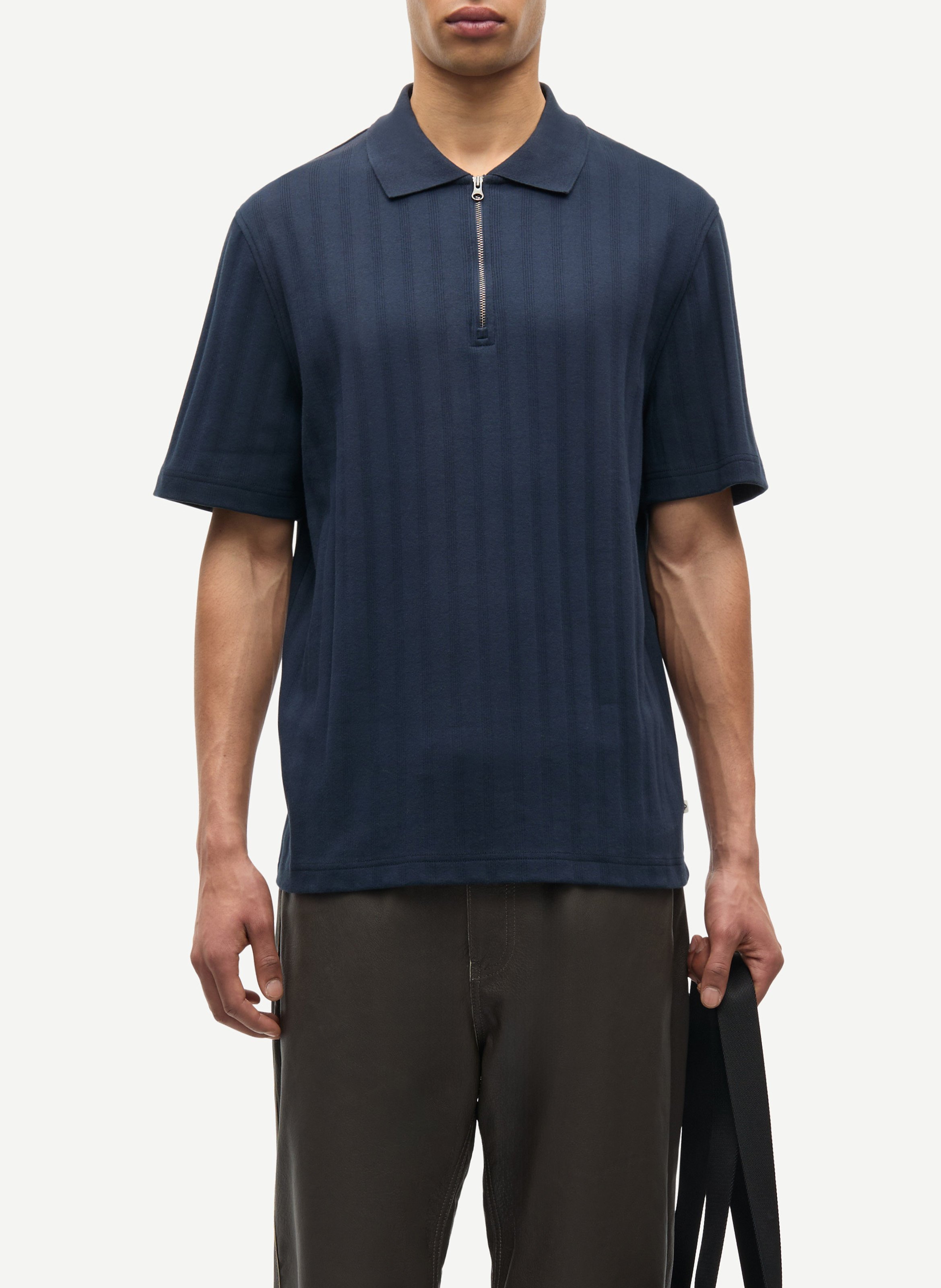 Rechte polo van biokatoen SAMSOE SAMSOE Blauw