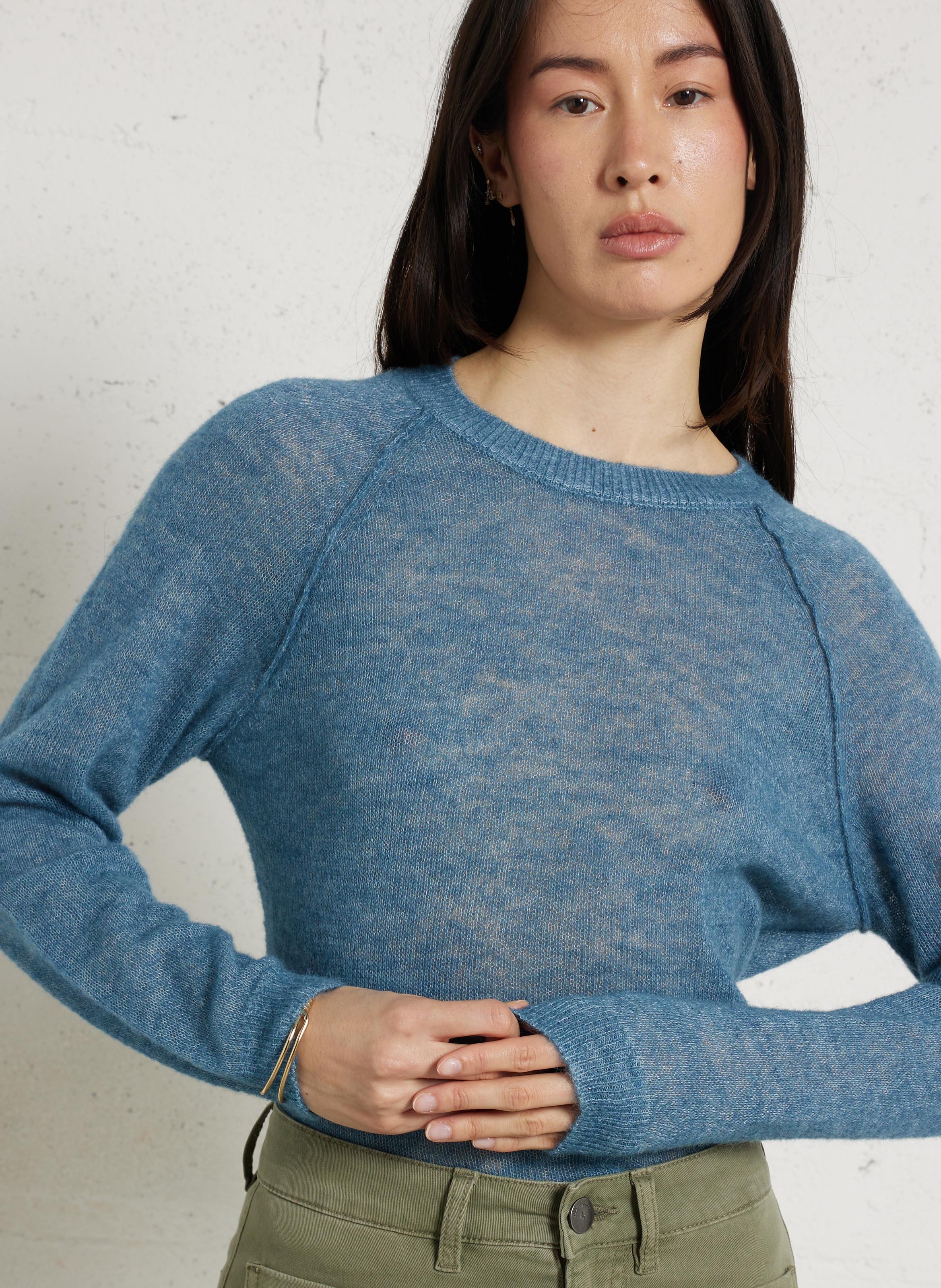 Gerade geschnittener Pullover aus Wollmix mit Rundhalsausschnitt SUD EXPRESS