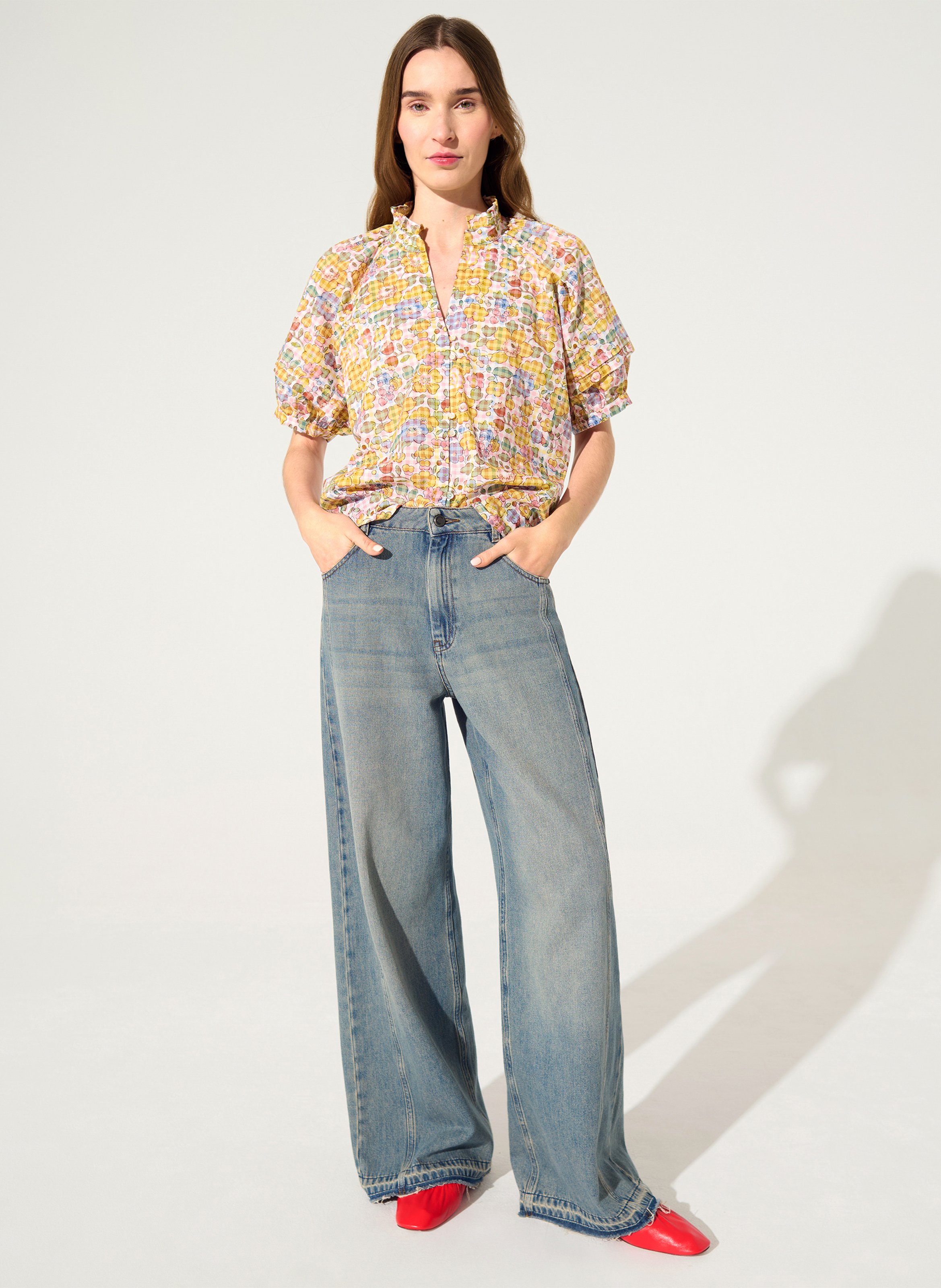 Floral printed blouse COTELAC Red