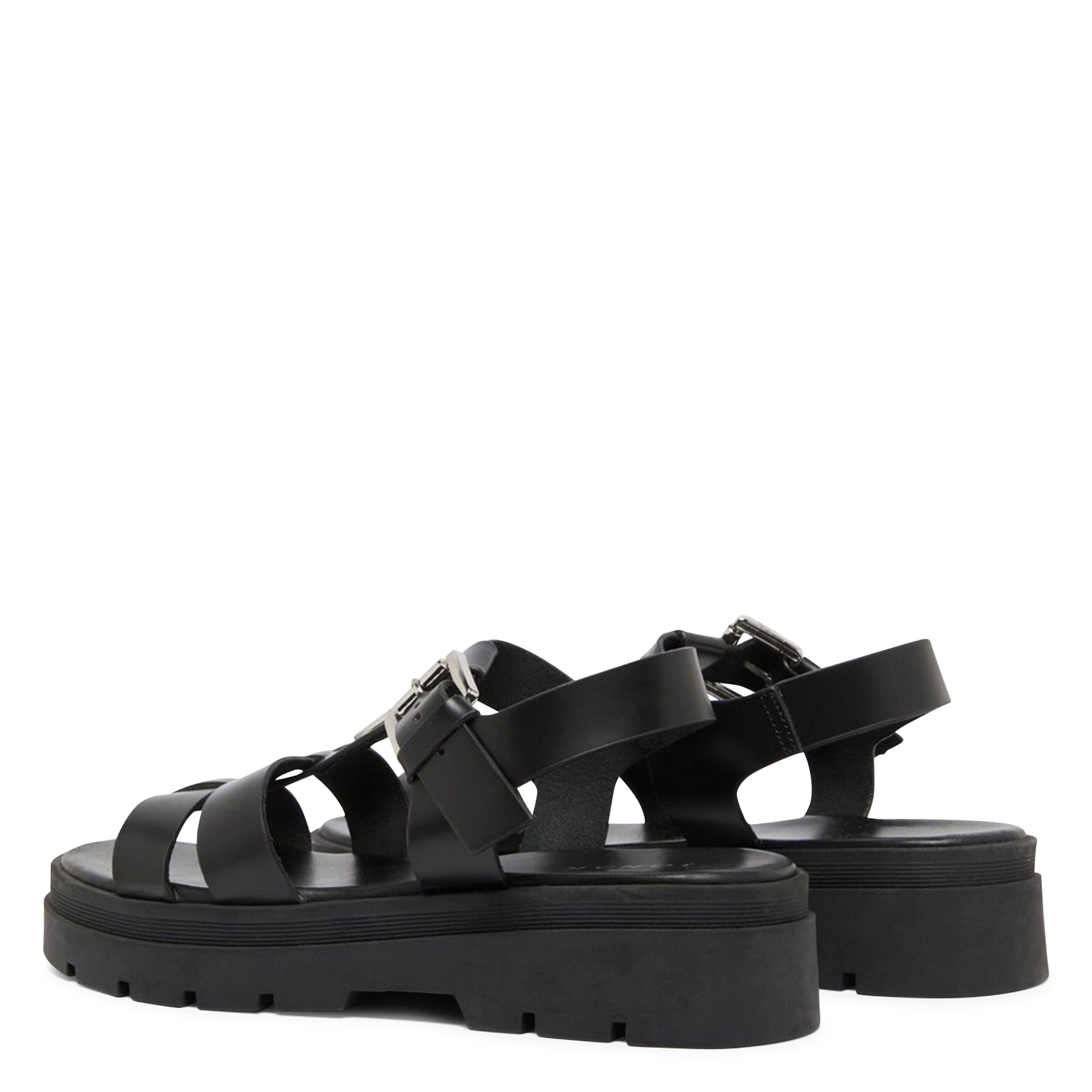Sandales à plateformes en cuir lisse JONAK Noir