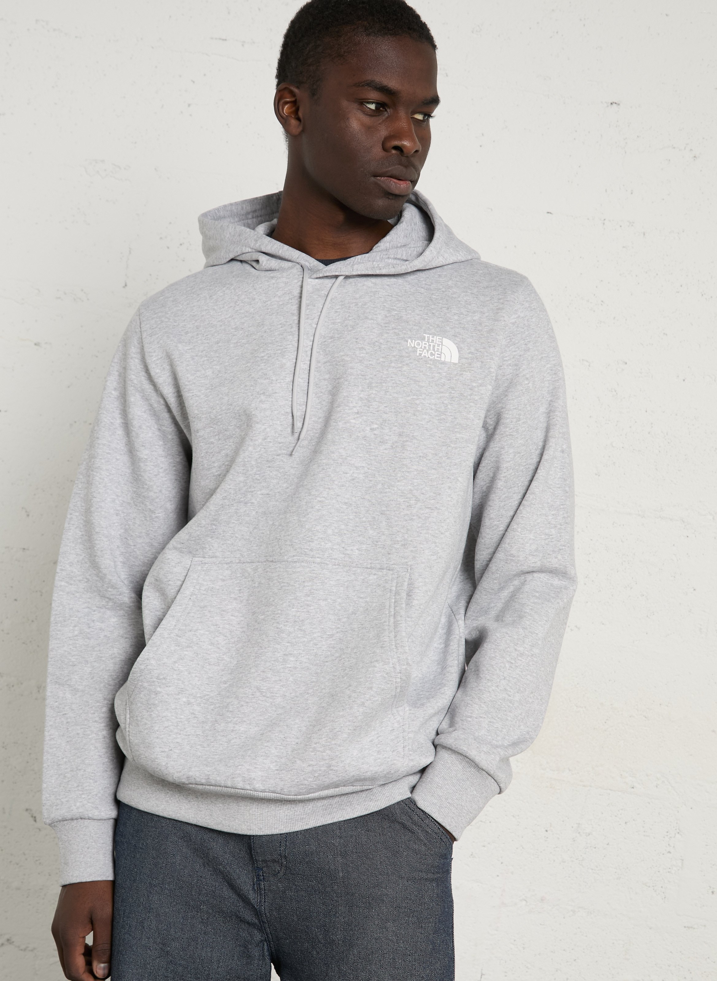 Straight hooded sweatshirt screen printed in blended cotton THE NORTH FACE