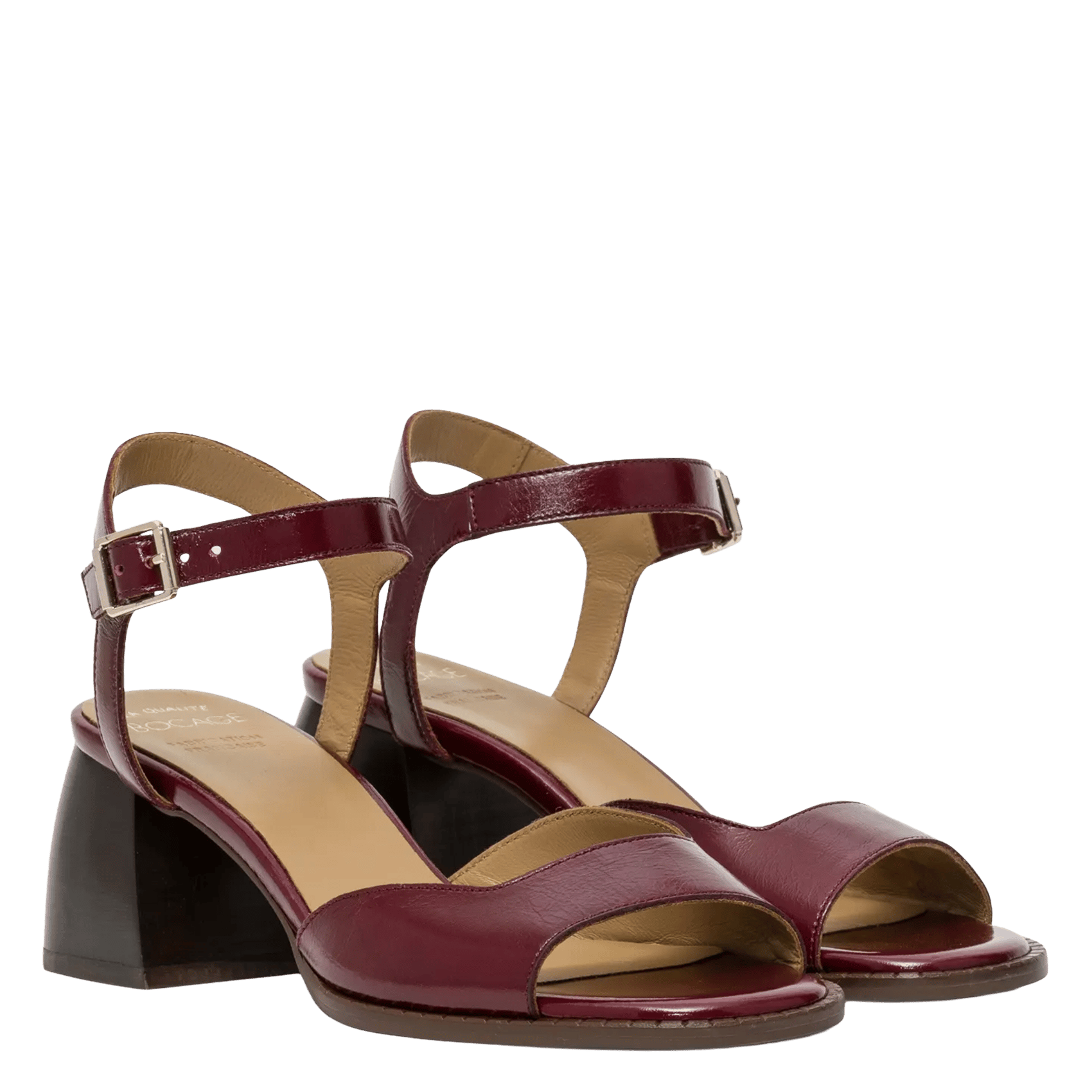 Sandales à talon en cuir vernis BOCAGE Violet