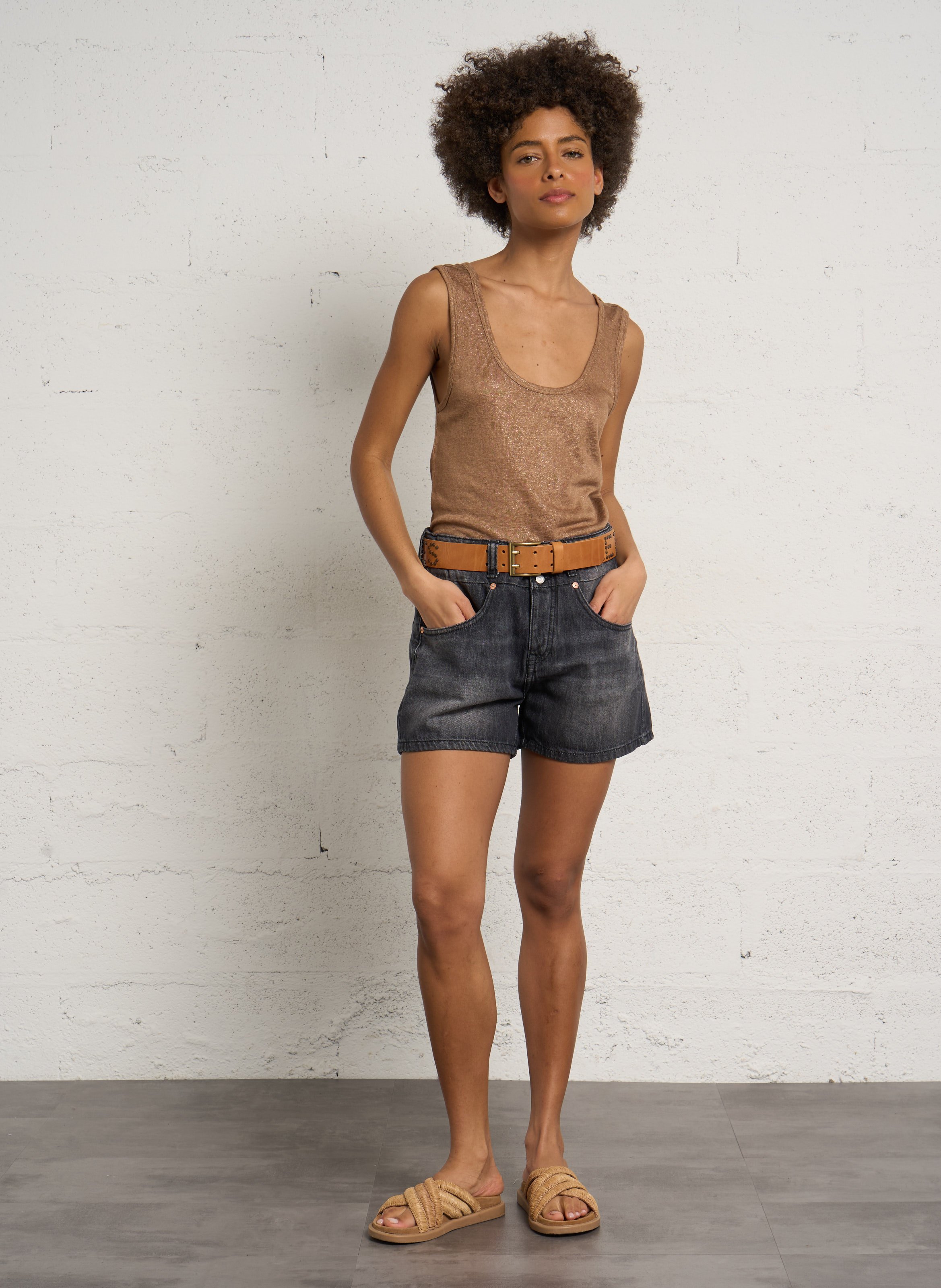 Kurze Denim-Shorts LE TEMPS DES CERISES Schwarz