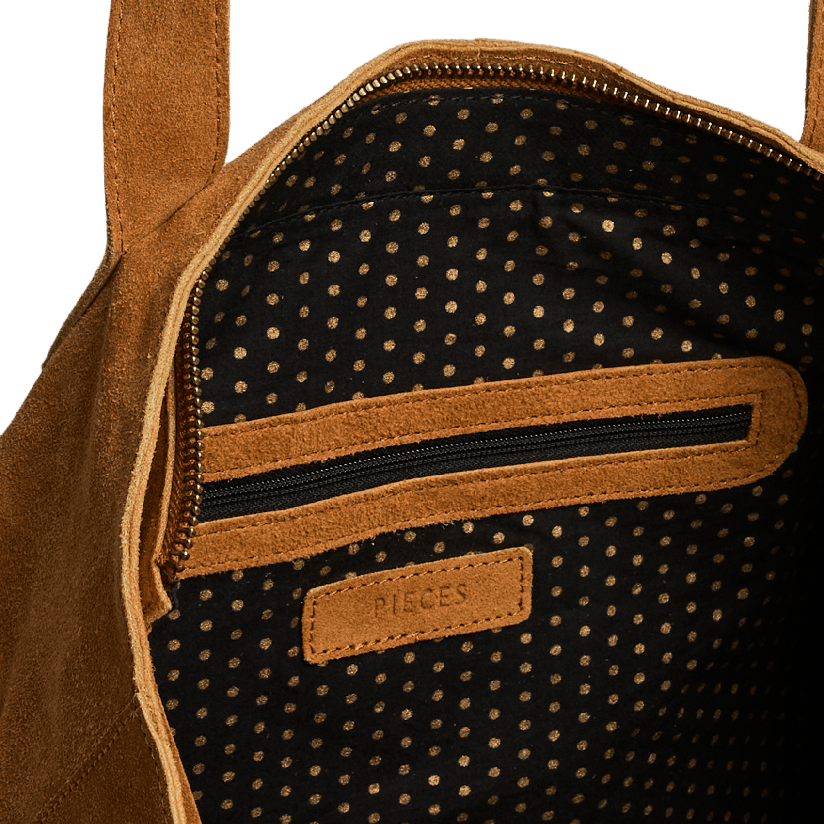 Nubuck handbag PIECES Brown