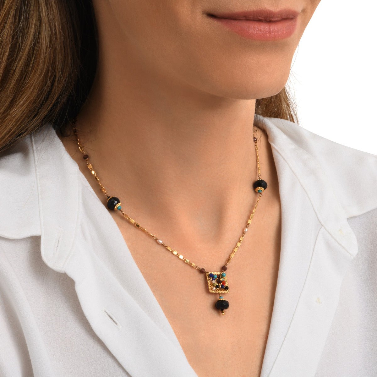 Delicate gold-plated necklace SATELLITE PARIS Multicolored