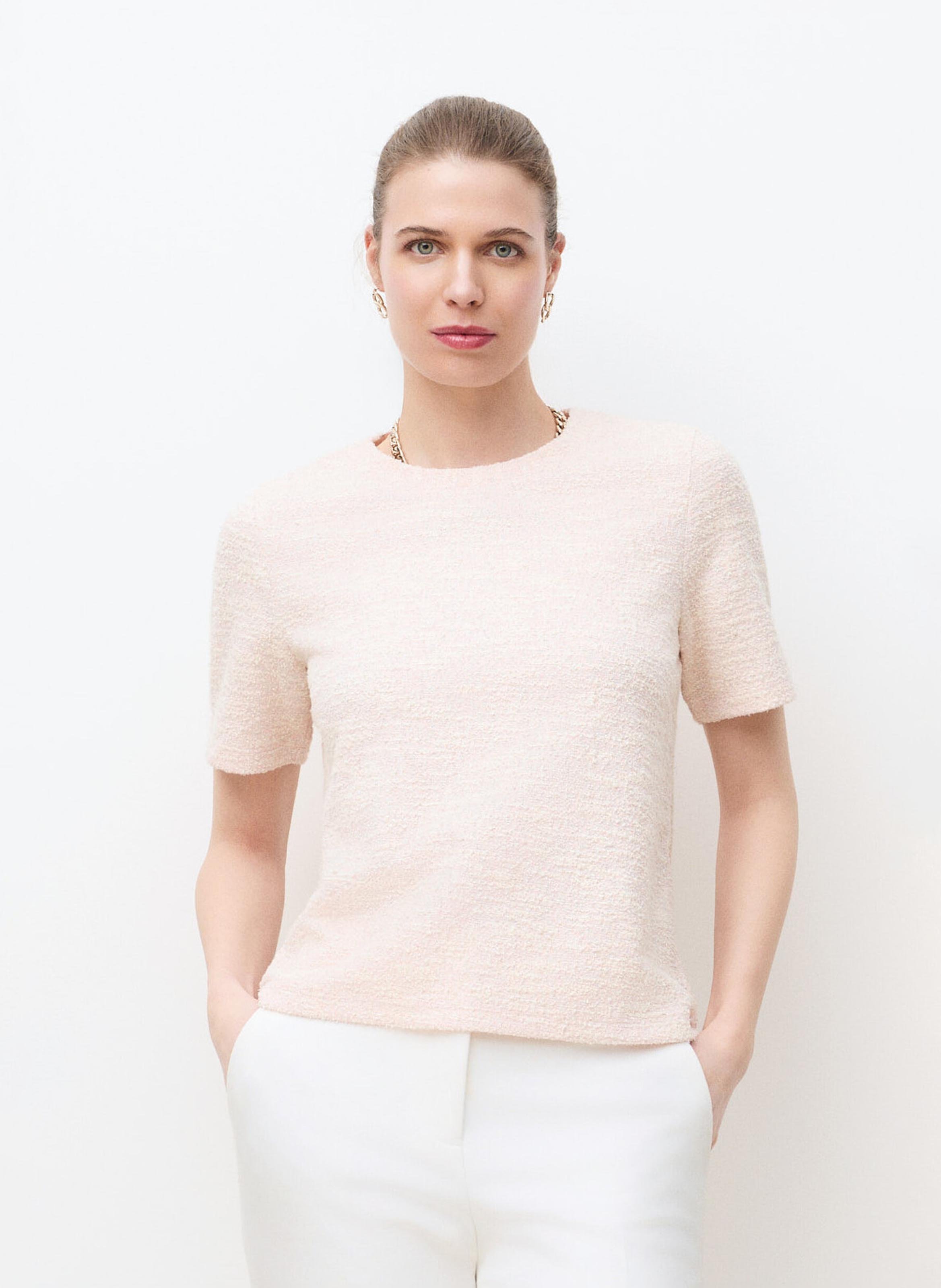 Camiseta con cuello redondo CAROLL Rosa