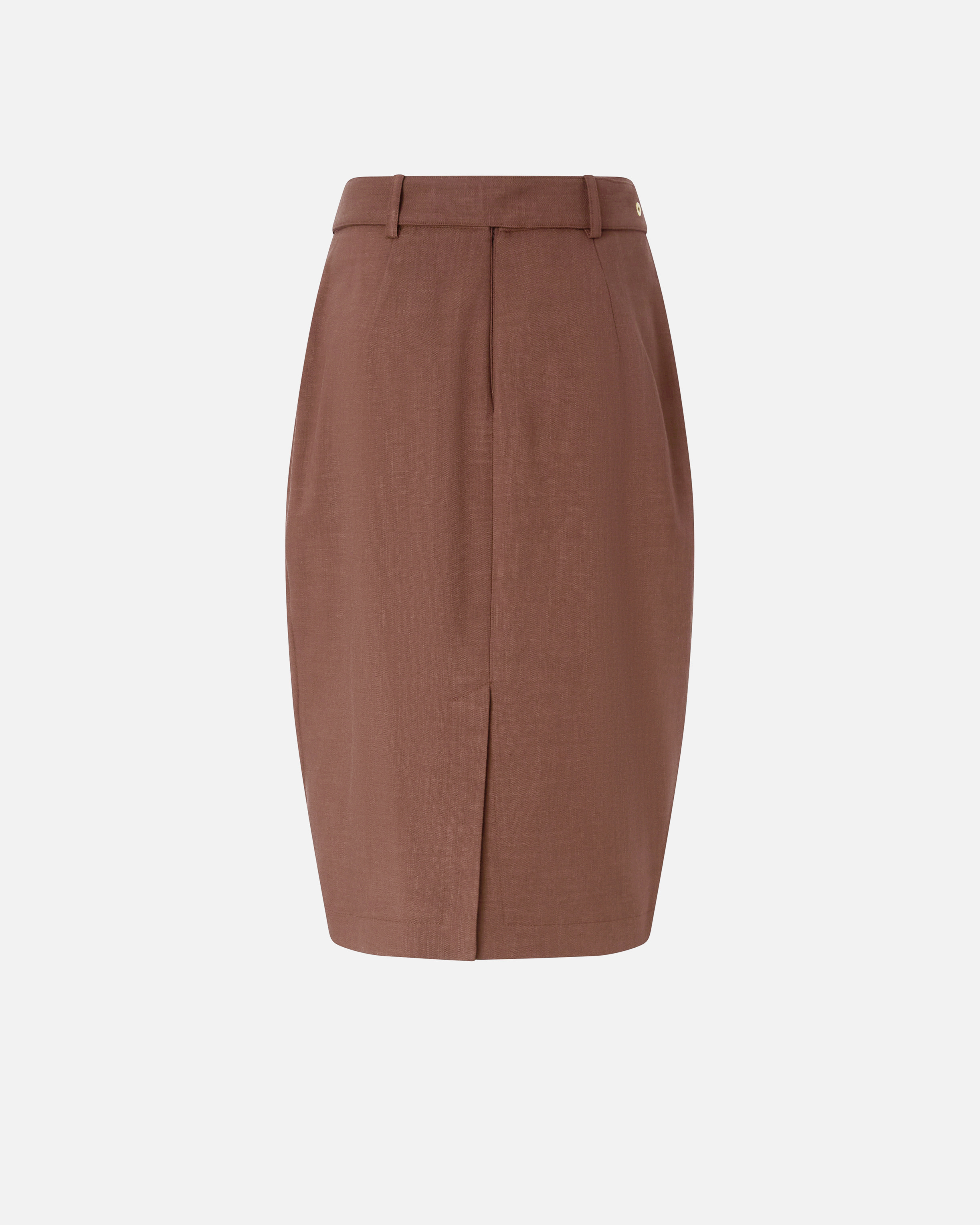 Fitted midi skirt with belt PINKO Brown