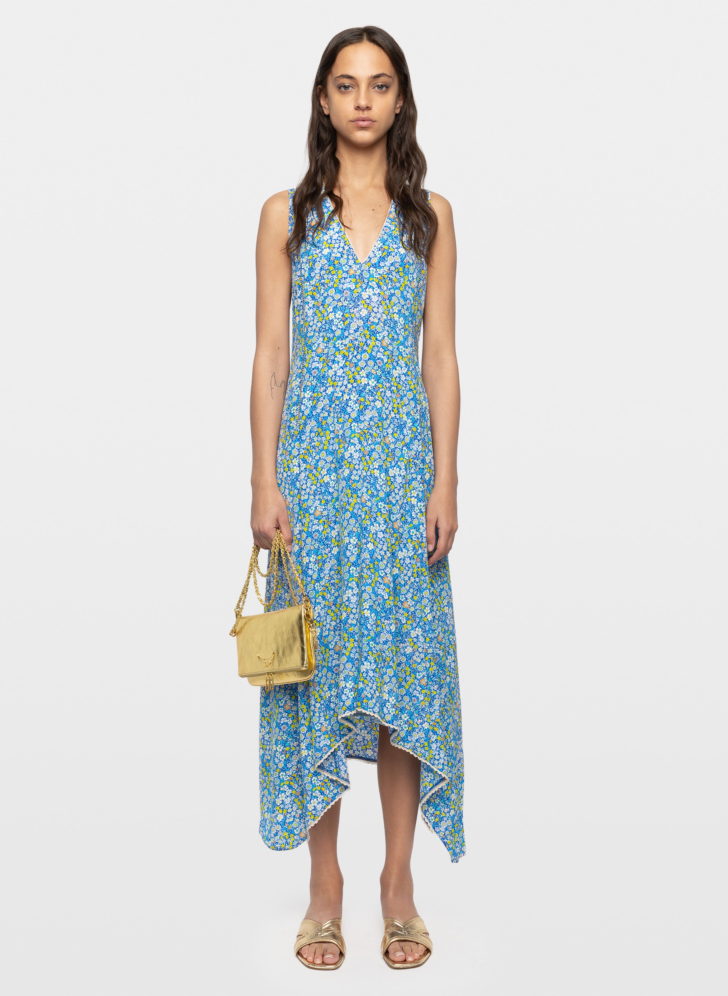 Robe midi col V ZADIG&VOLTAIRE Yellow