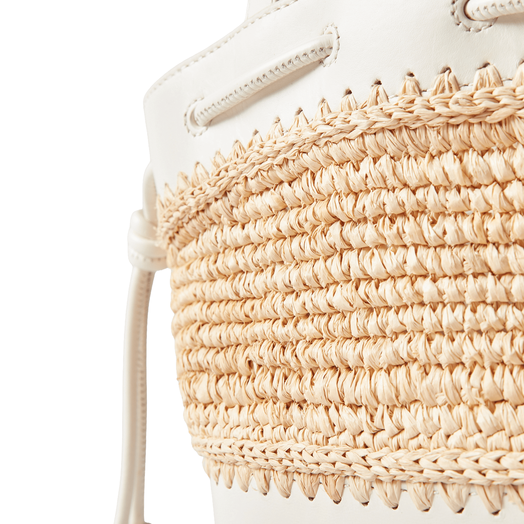 Gevlochten raffia en gladleren tas CLAUDIE PIERLOT Beige