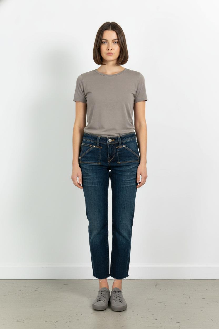 Cropped slim jeans with studs LEVI'S - Seconde main Blue