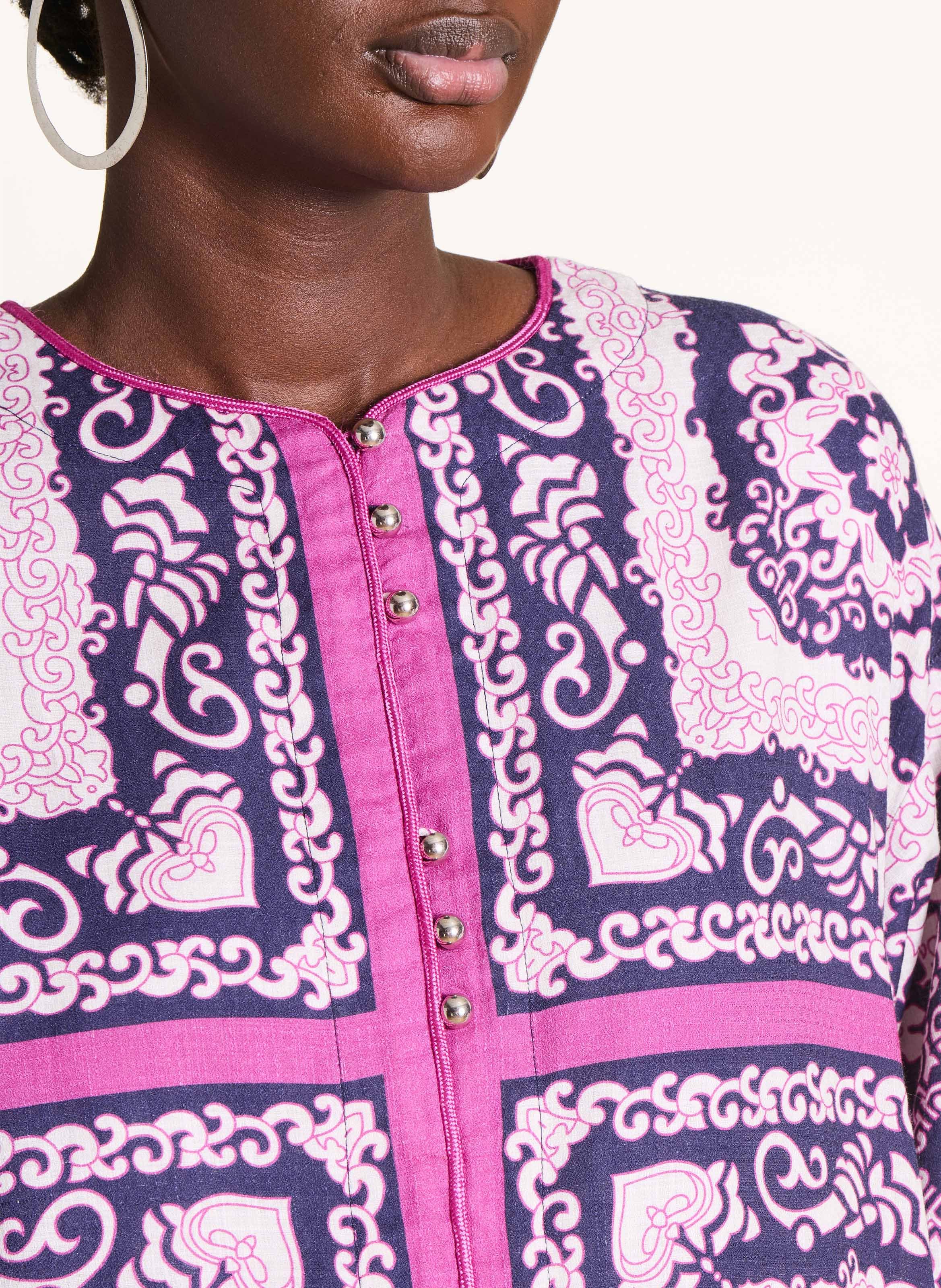 Robe courte col en coton bio LA FEE MARABOUTEE Multicolore
