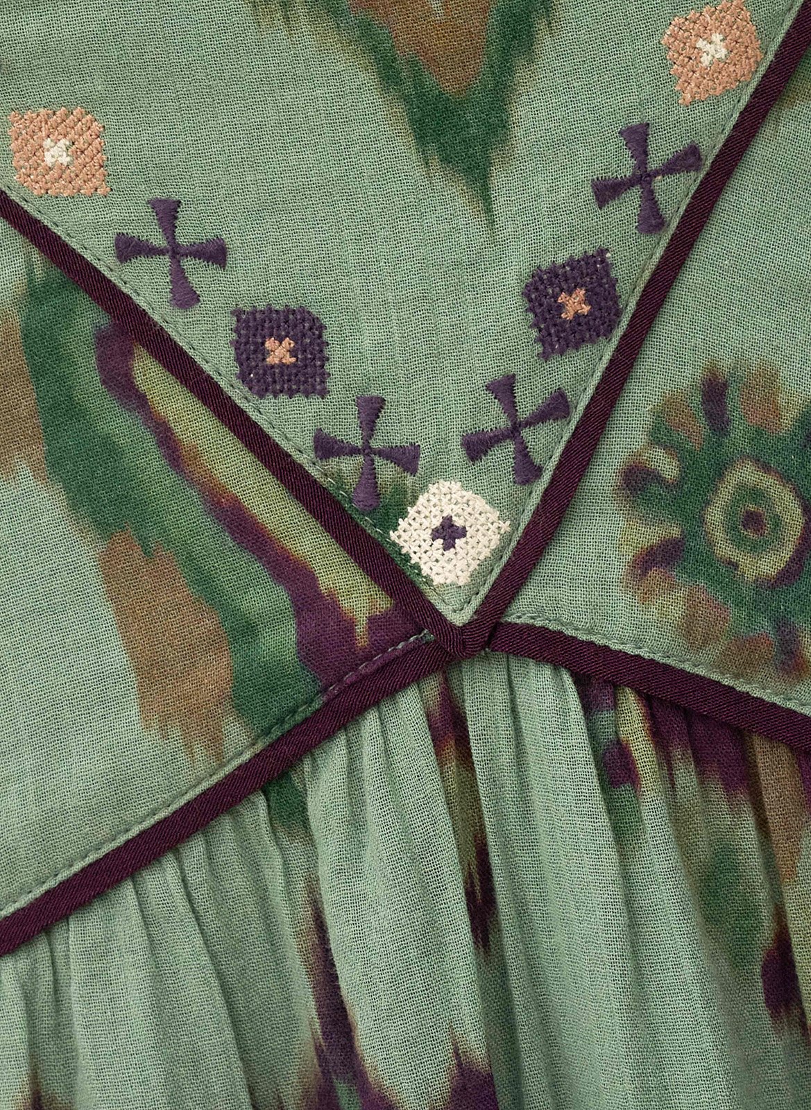 Robe longue évasée en coton BA&SH Vert