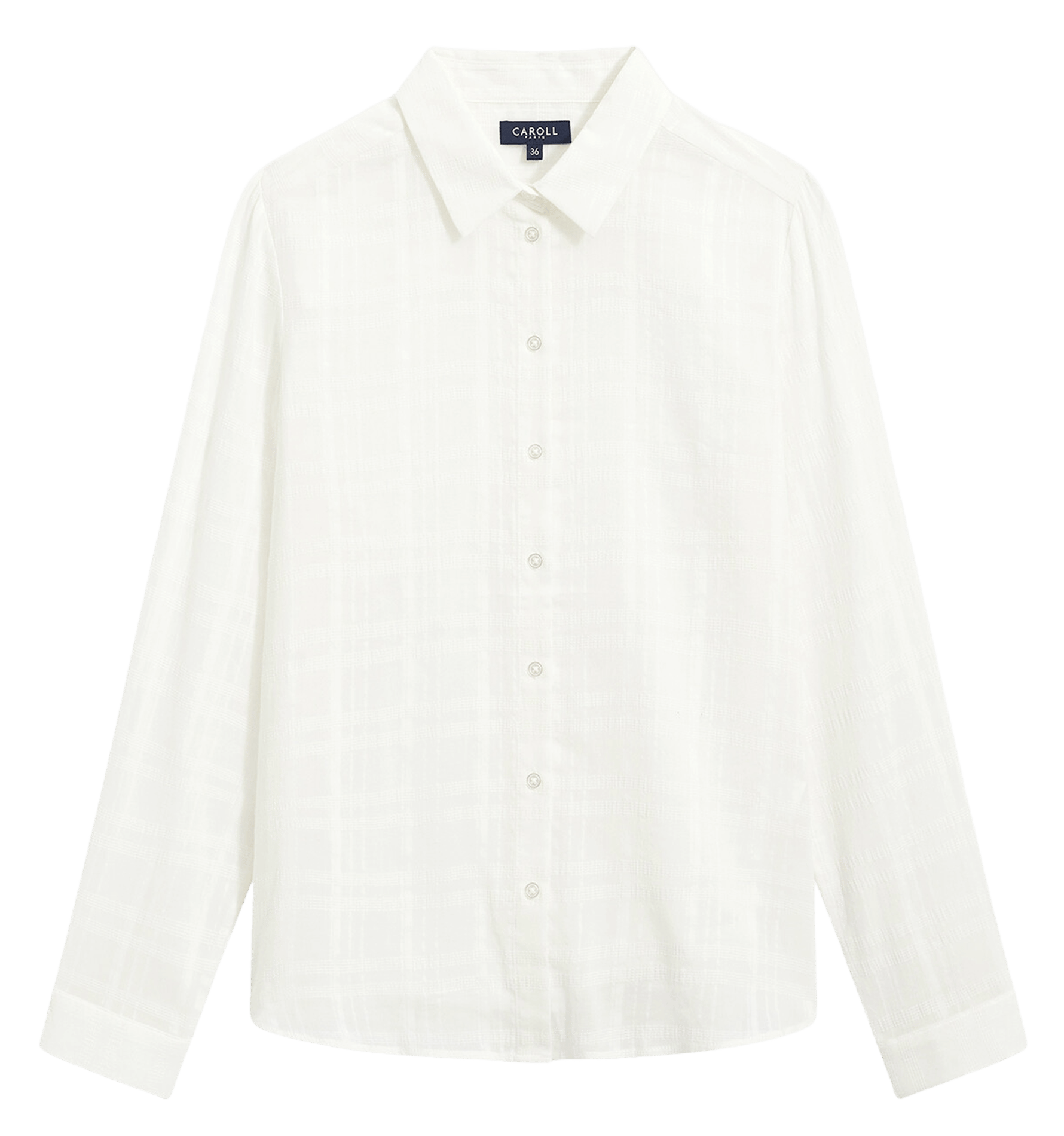 Solid straight button-up shirt CAROLL White