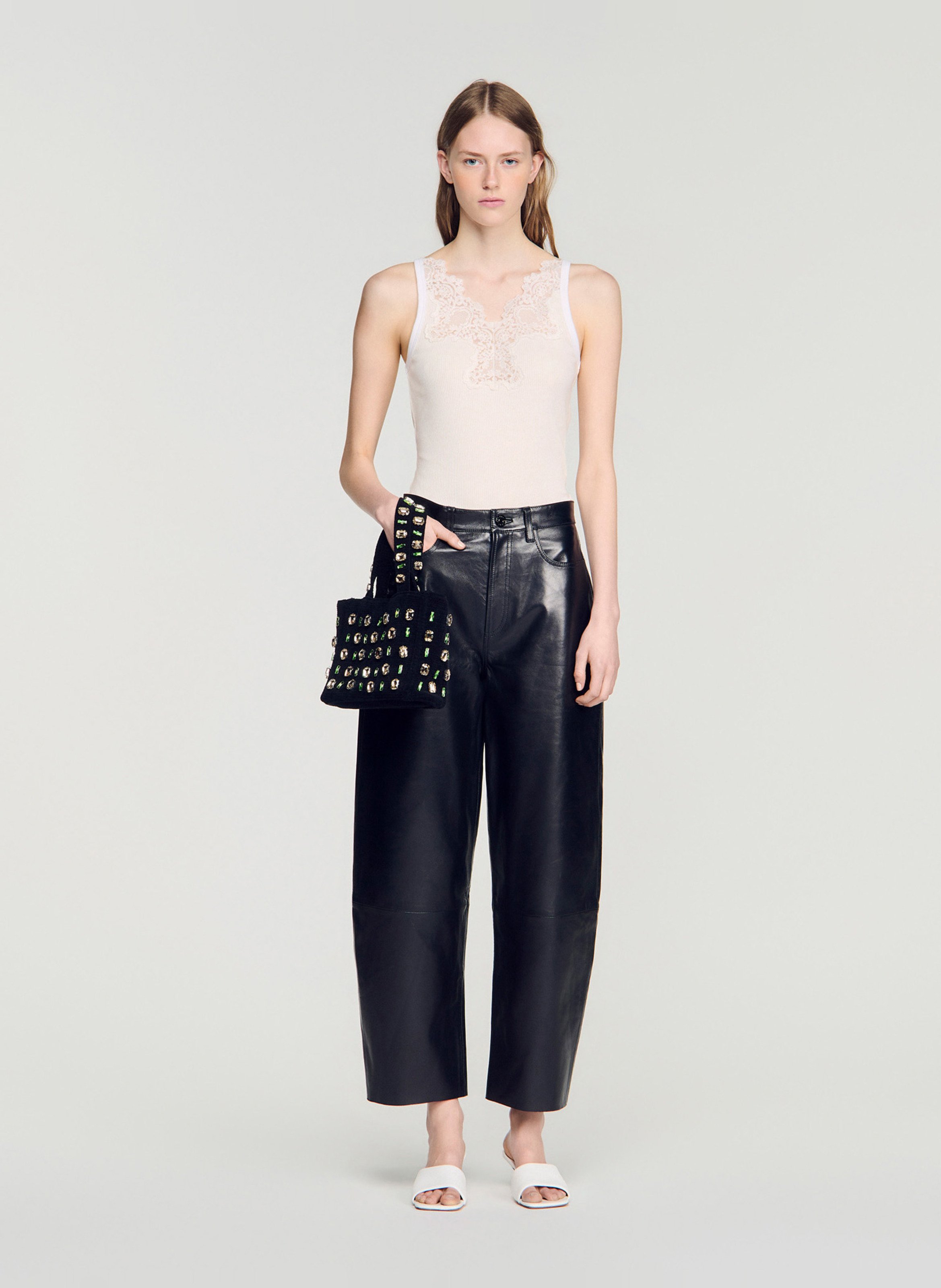 Top sans manches  SANDRO Beige
