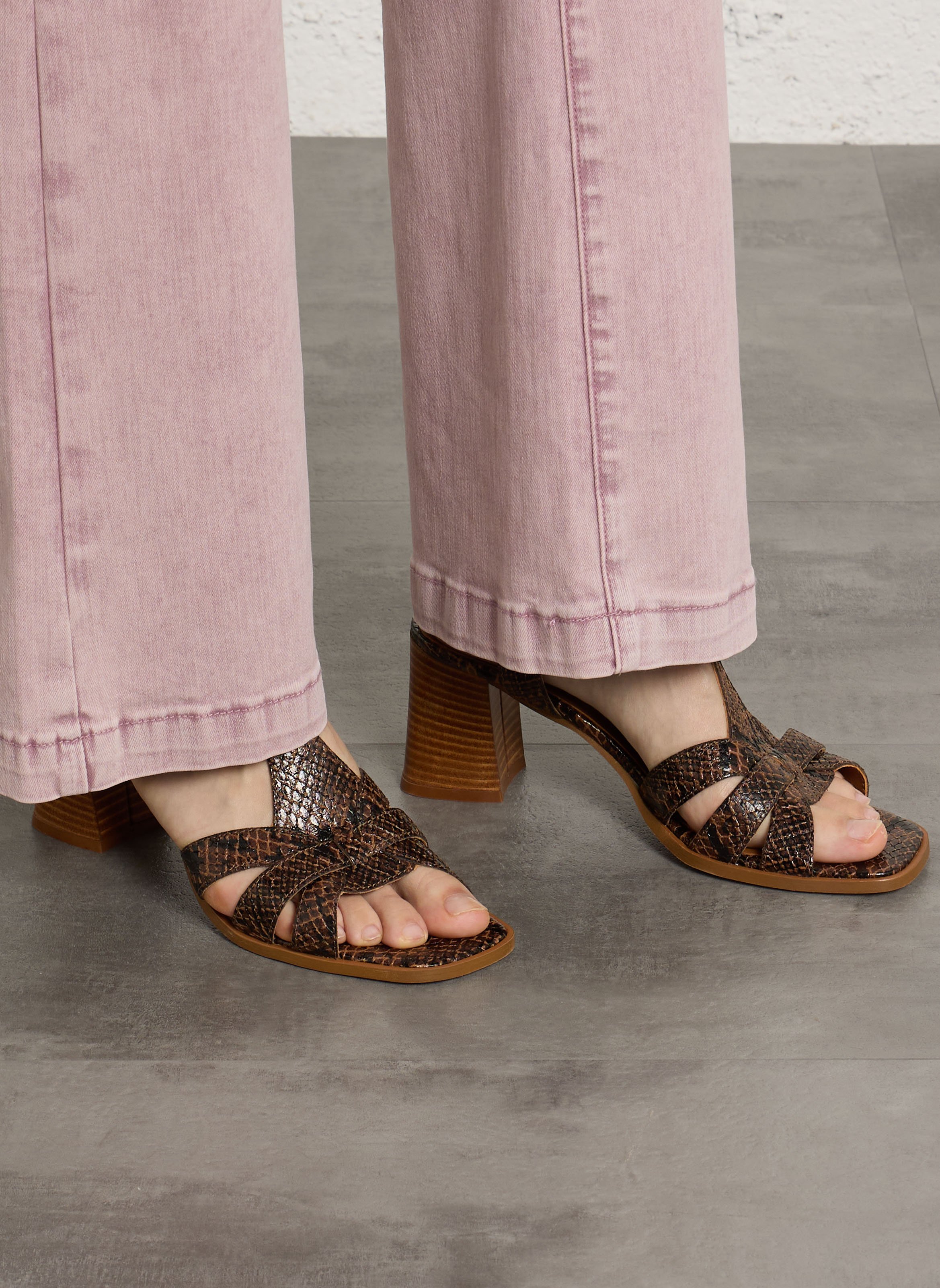 Caflo - Hohe Wildledersandalen REQINS Braun
