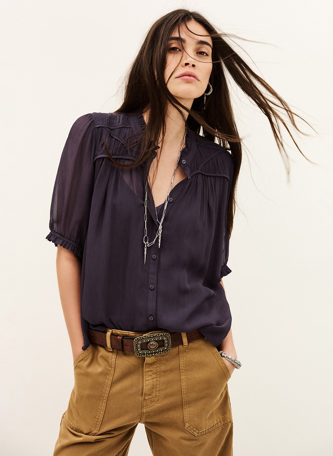 Blouse col rond  BA&SH Violet