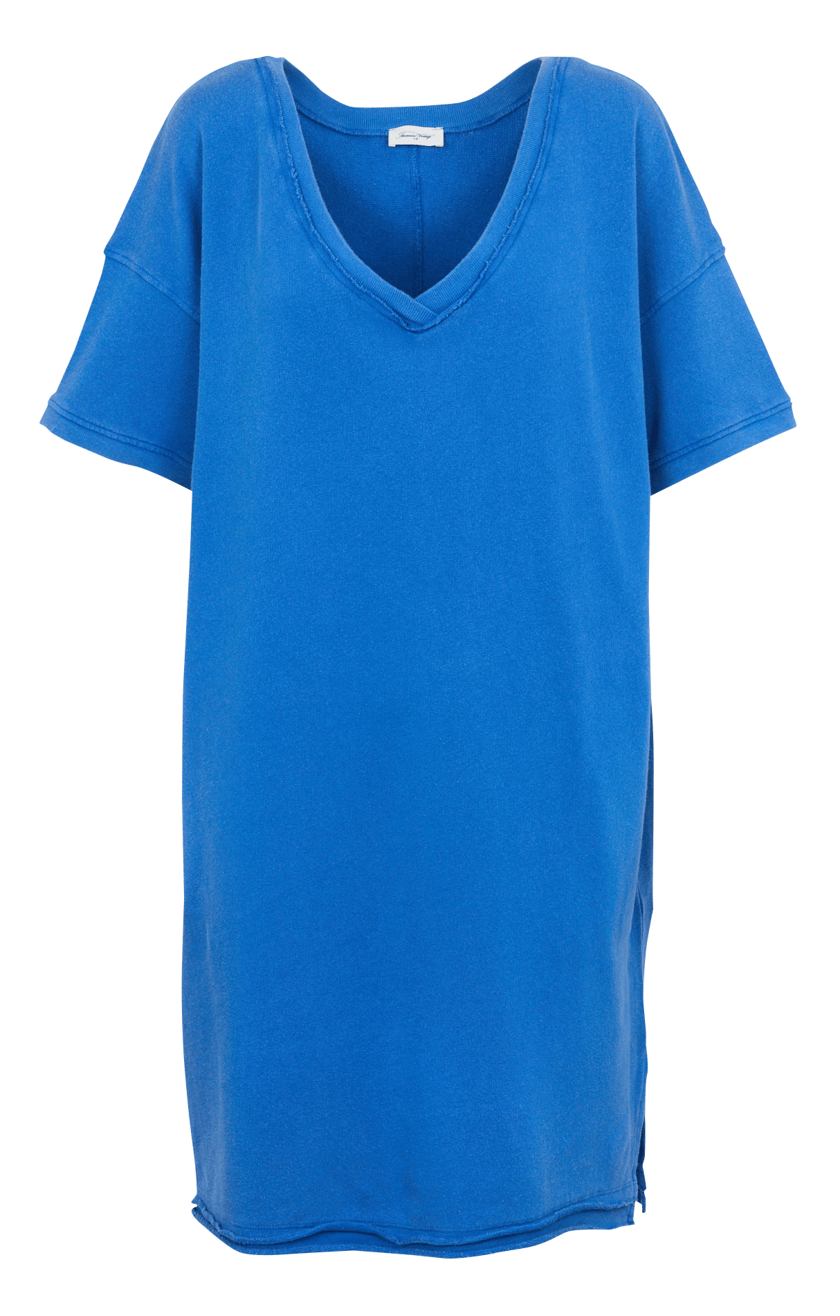 Wide plain V-neck dress AMERICAN VINTAGE Blue