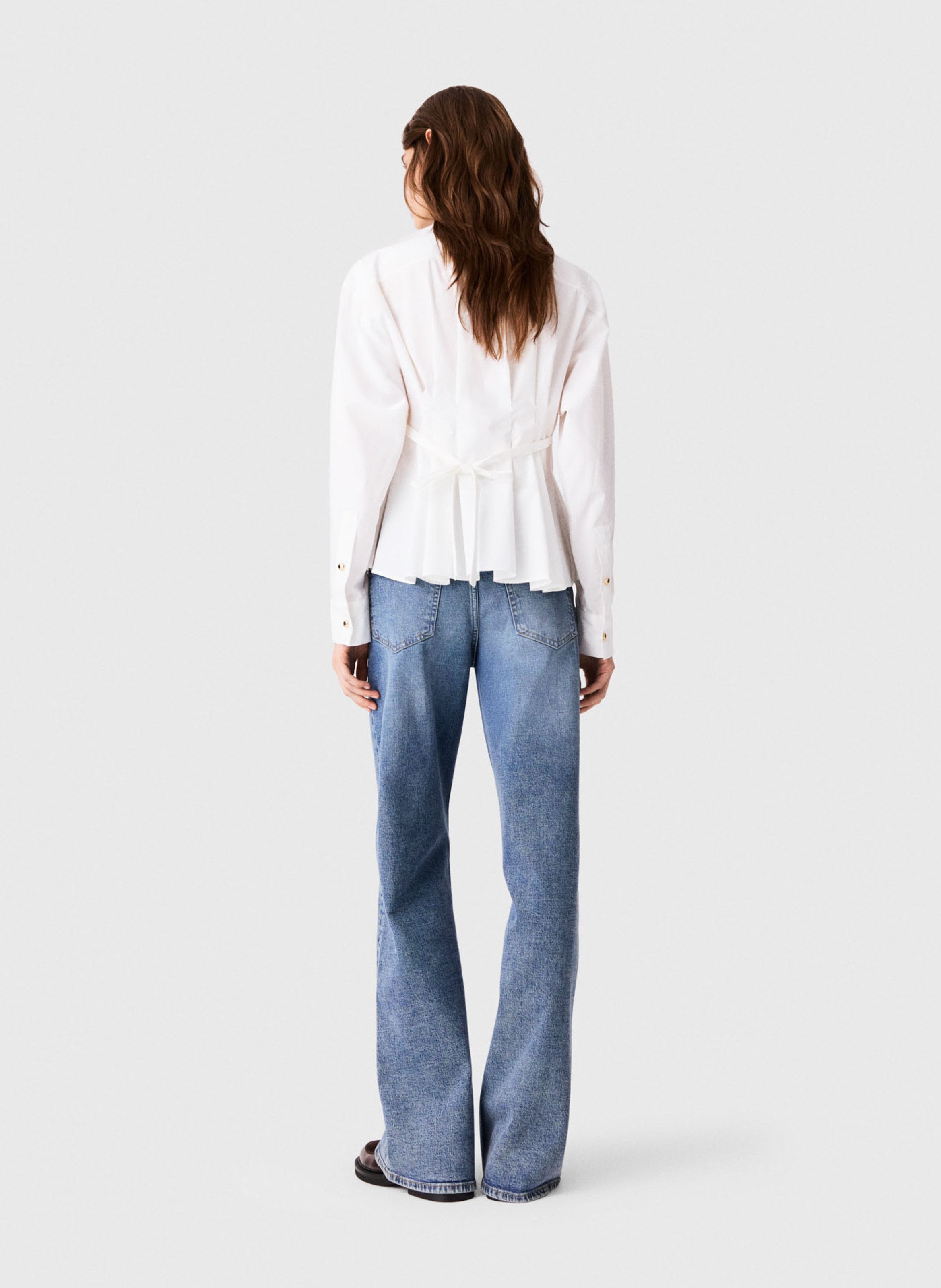 Chemise nouée en coton MAJE Blanc
