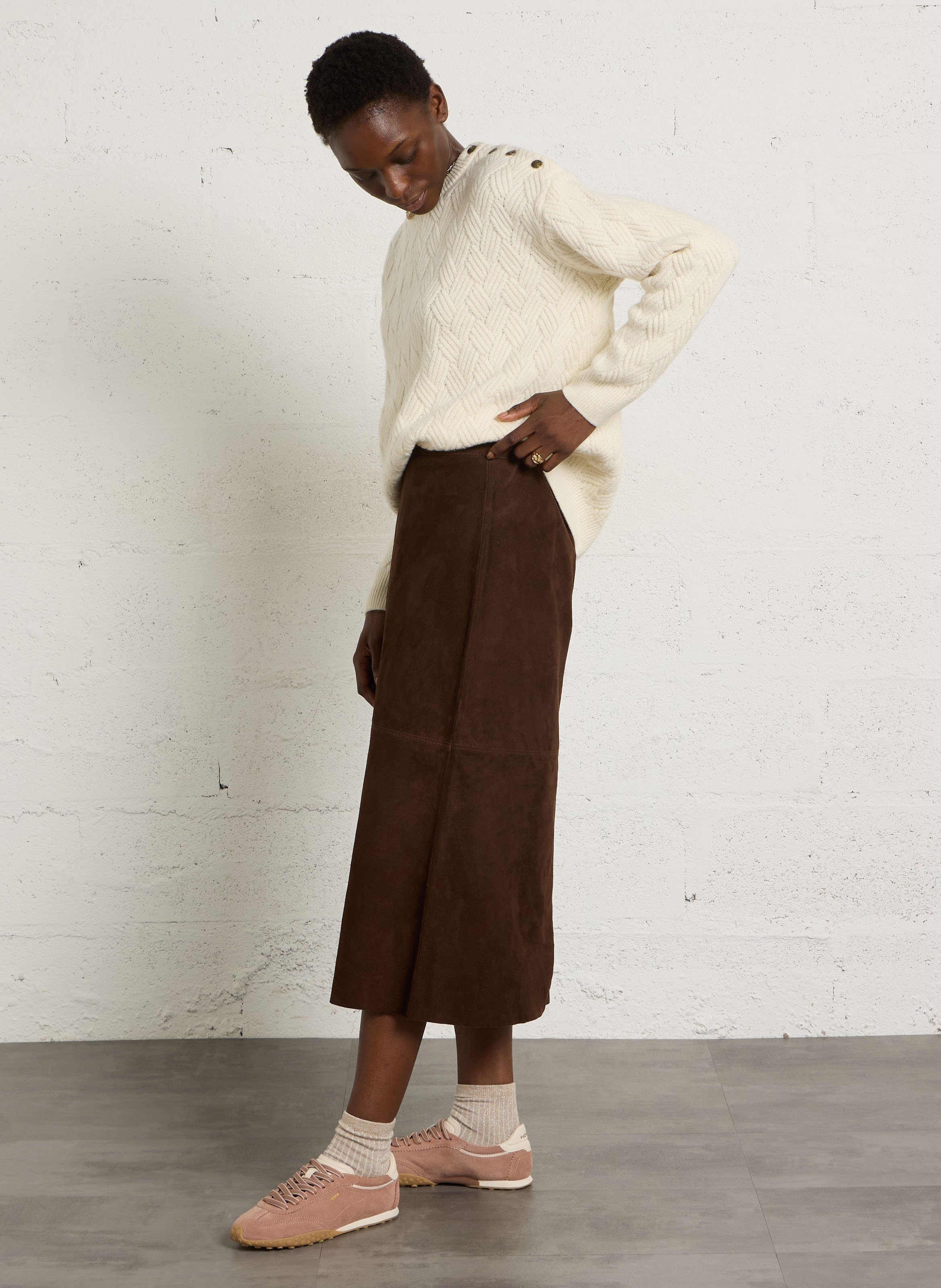 Pull oversize col rond en laine mélangée ARMOR LUX Beige