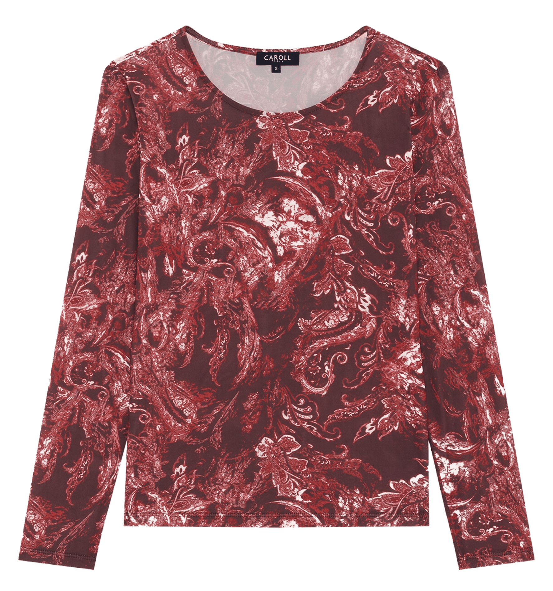 Eng anliegendes bedrucktes T-Shirt mit Rundhalsausschnitt CAROLL Rot