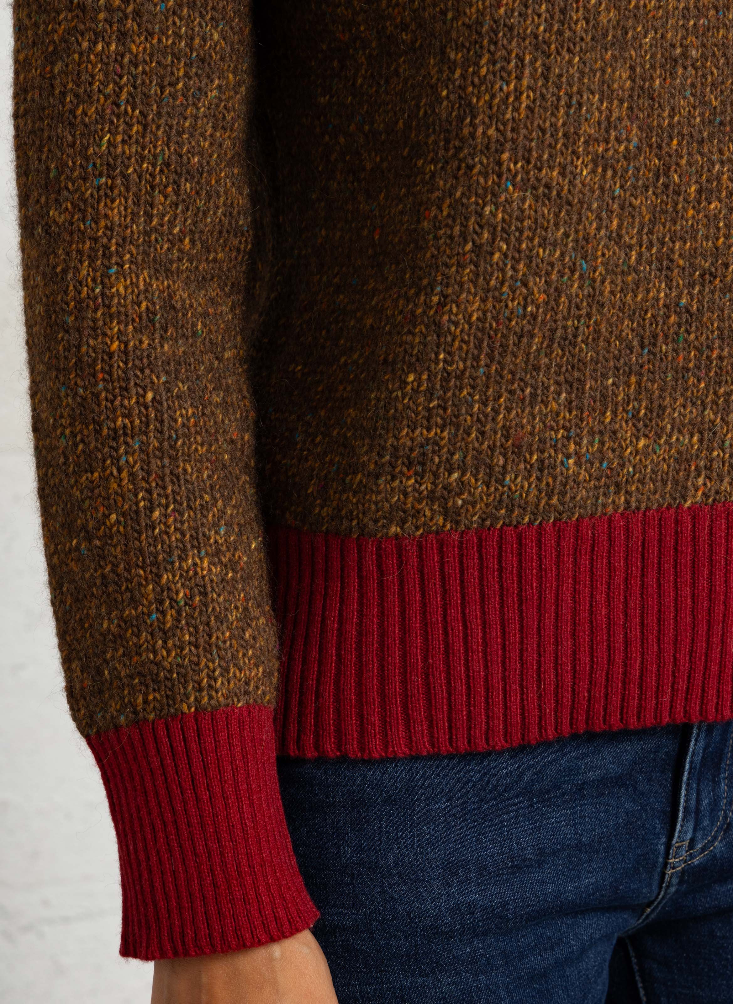 Pull droit col montant DIEGA Marron