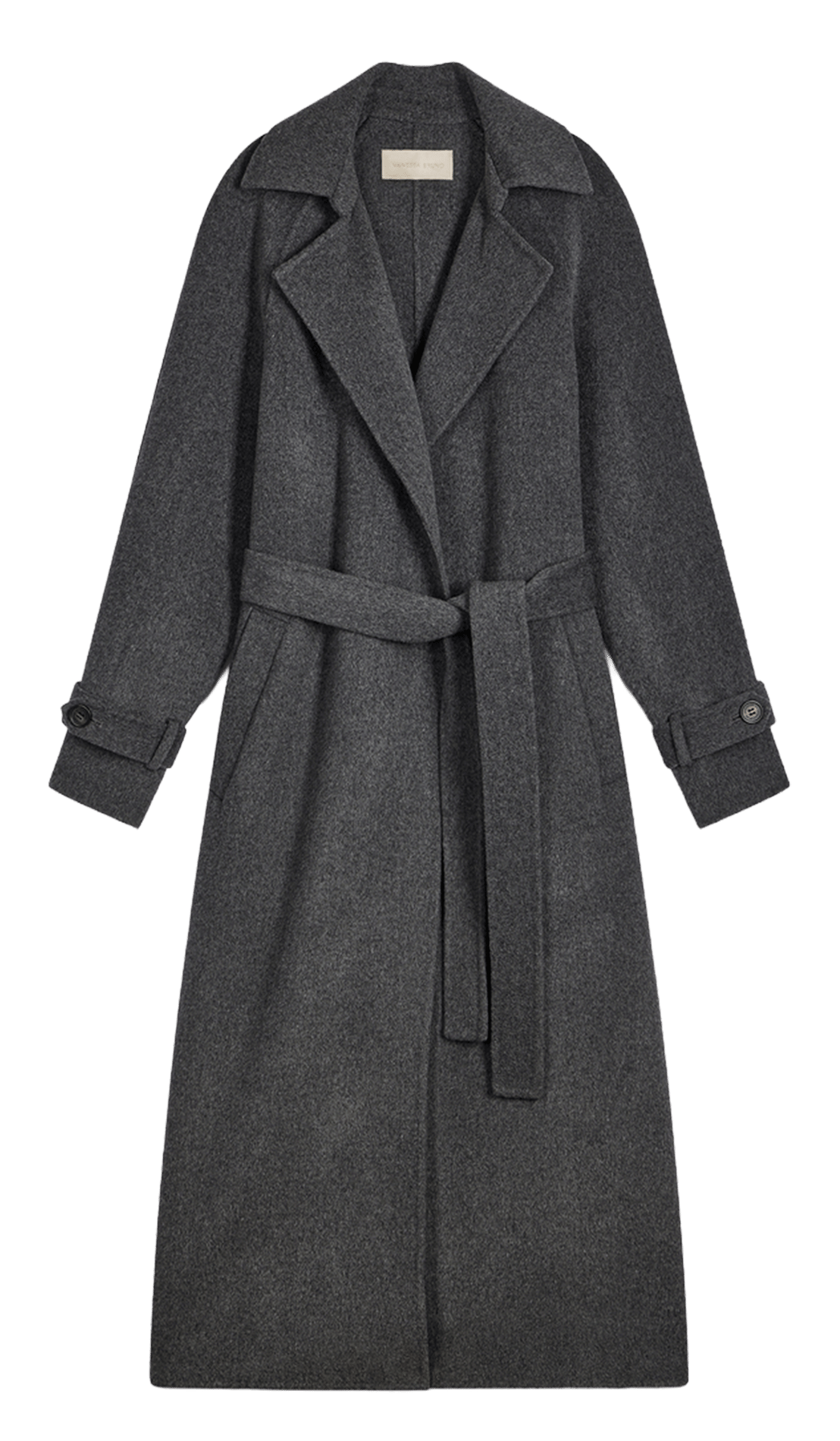 Manteau long ceinturé en laine mélangée VANESSA BRUNO Gris