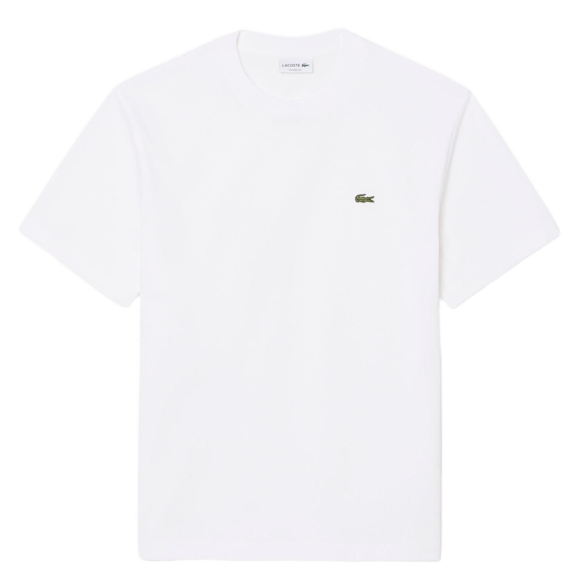 Einfarbiges T-Shirt mit Baumwolllogo LACOSTE Weiss