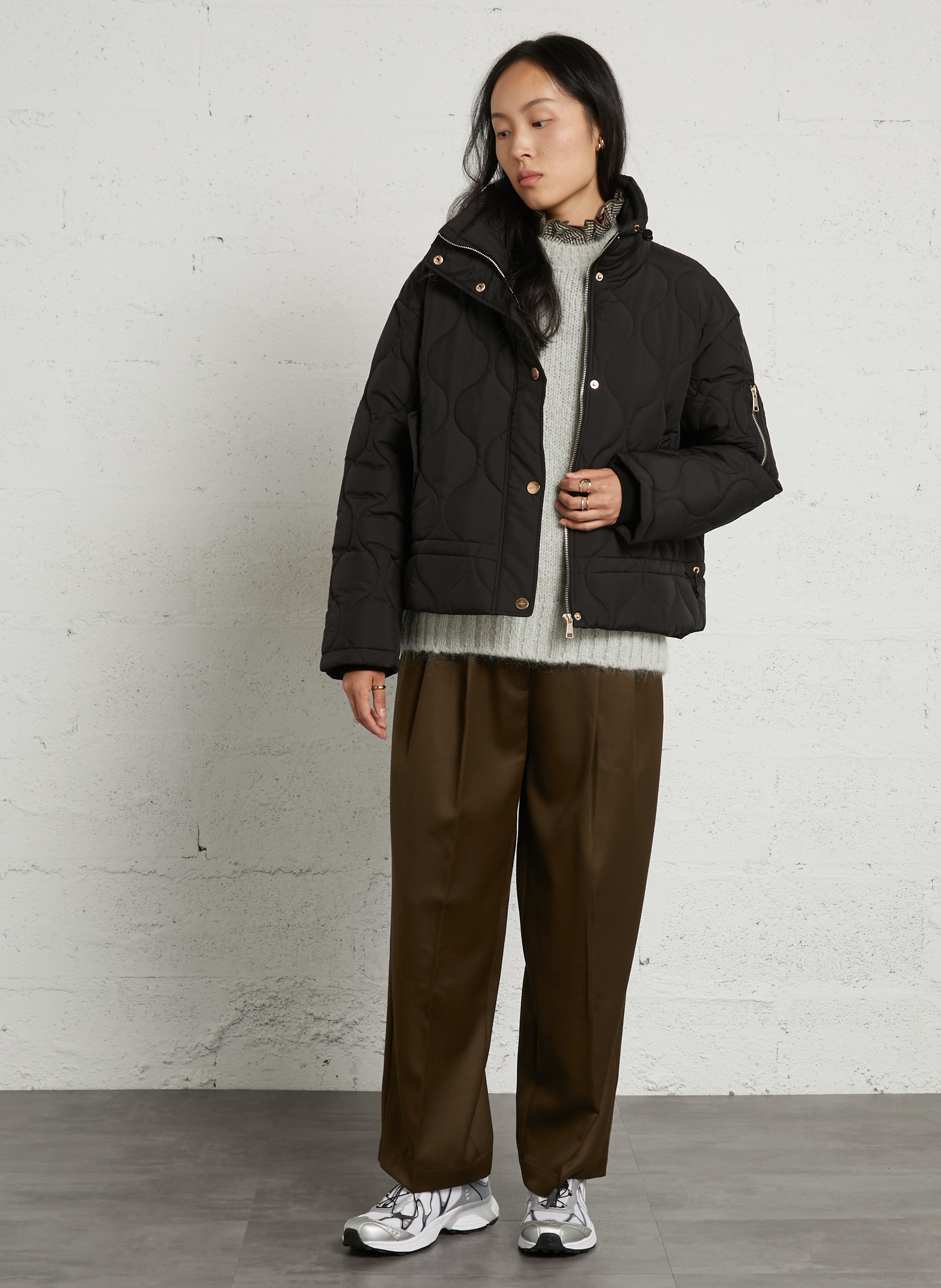 Quilted high-neck jacket BOMBERS ORIGINAL Black